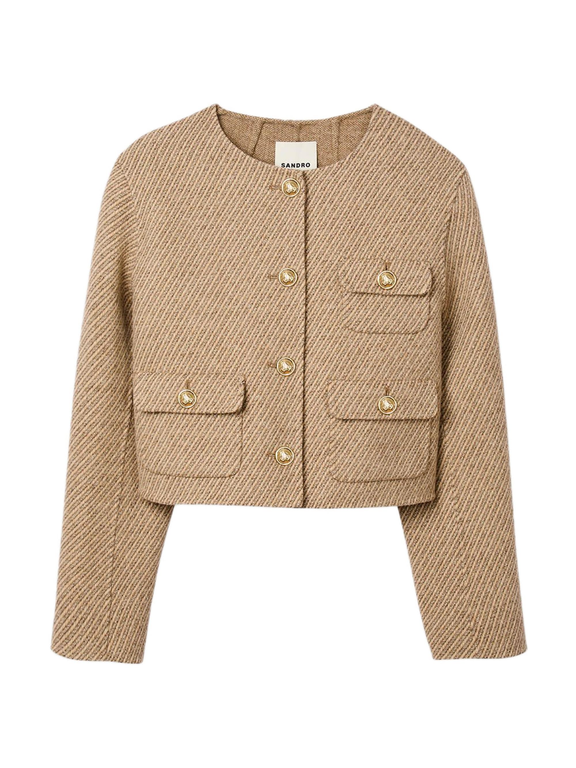 Sandro Cropped Button-Down Jacket | Saks Fifth Avenue