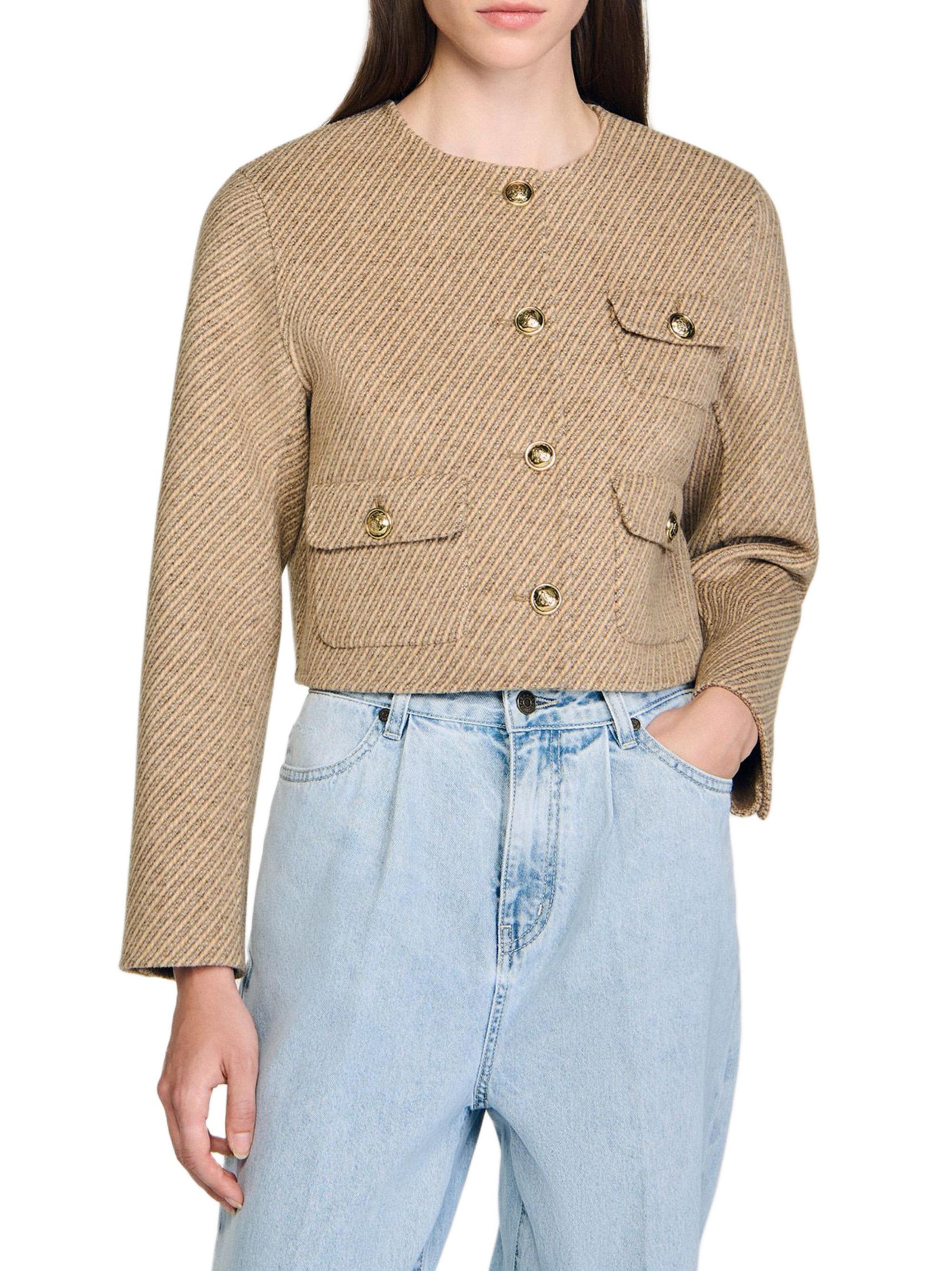 SANDRO Mason クロップド　シングルジャケット SANDRO Mason クロップド シングルジャケット SANDRO Mason クロップド