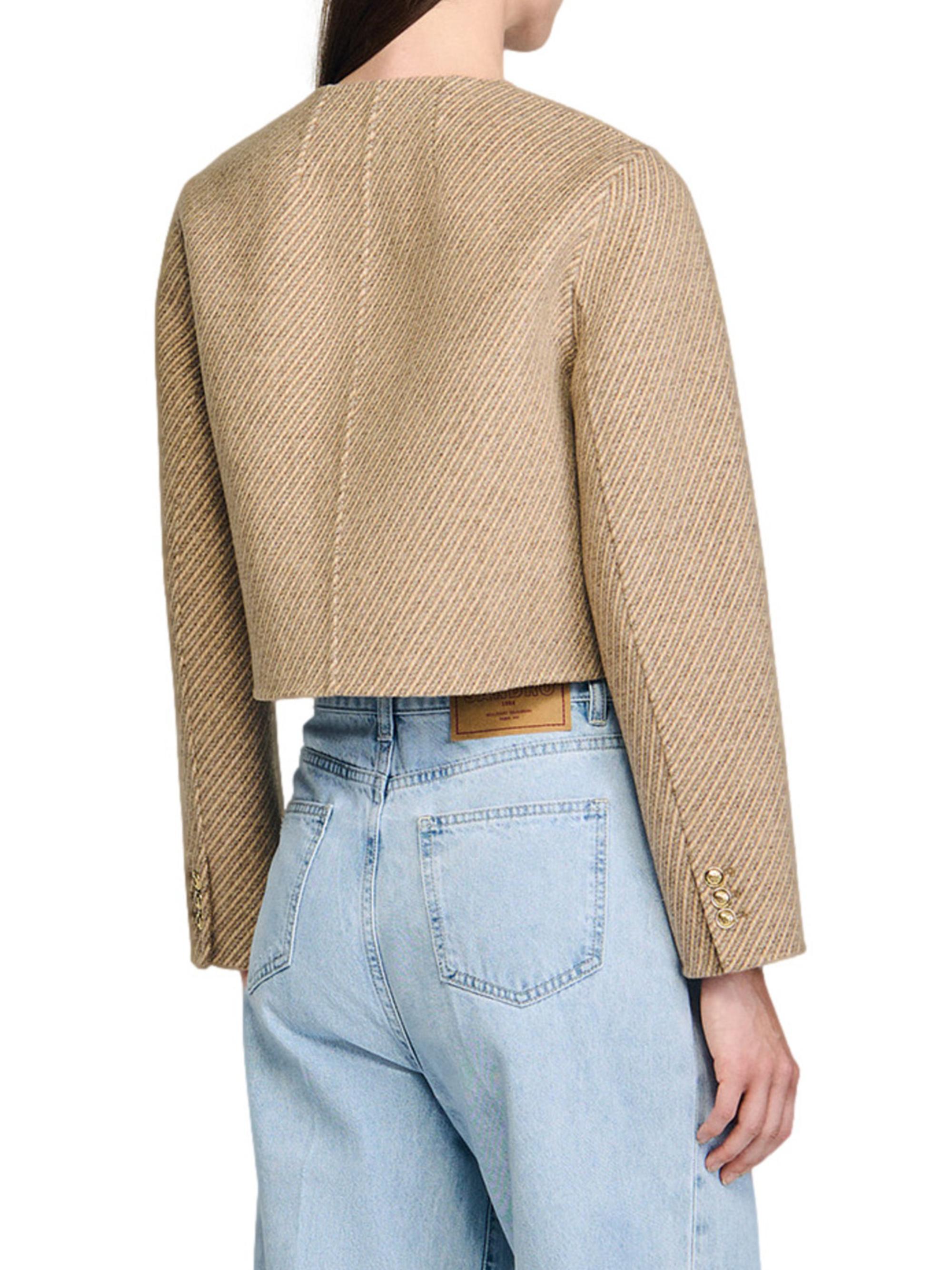 Sandro Cropped Button-Down Jacket | Saks Fifth Avenue