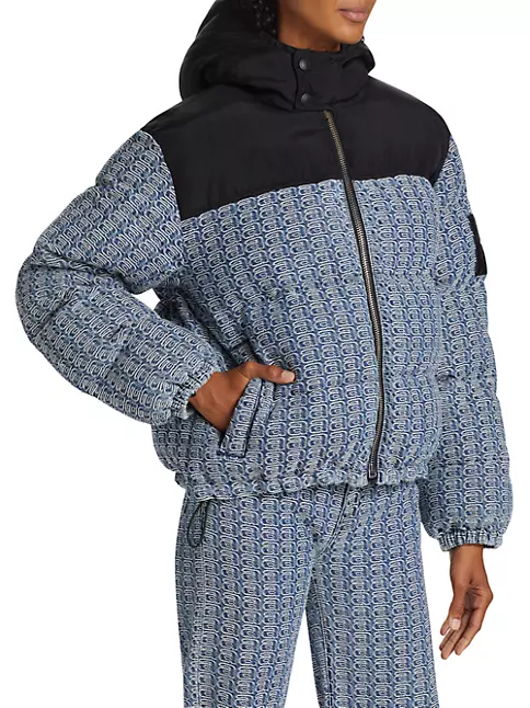 Louis Vuitton Women's Monogram Jacquard Hooded Puffer Coat Quilted