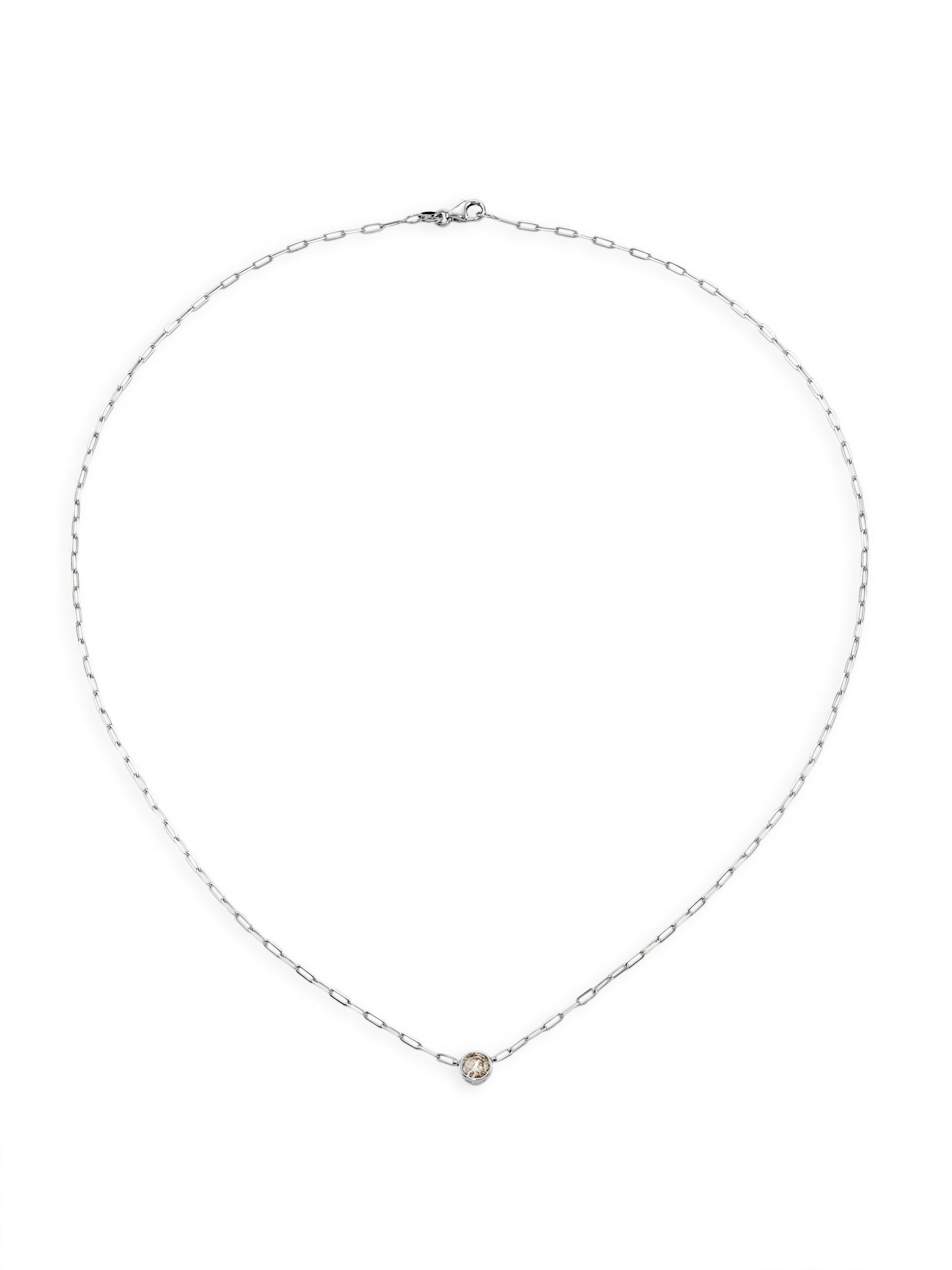 Saks Fifth Avenue Collection Women's 14K White Gold & 0.33 TCW Natural Diamond Paper Clip Chain Necklace - White