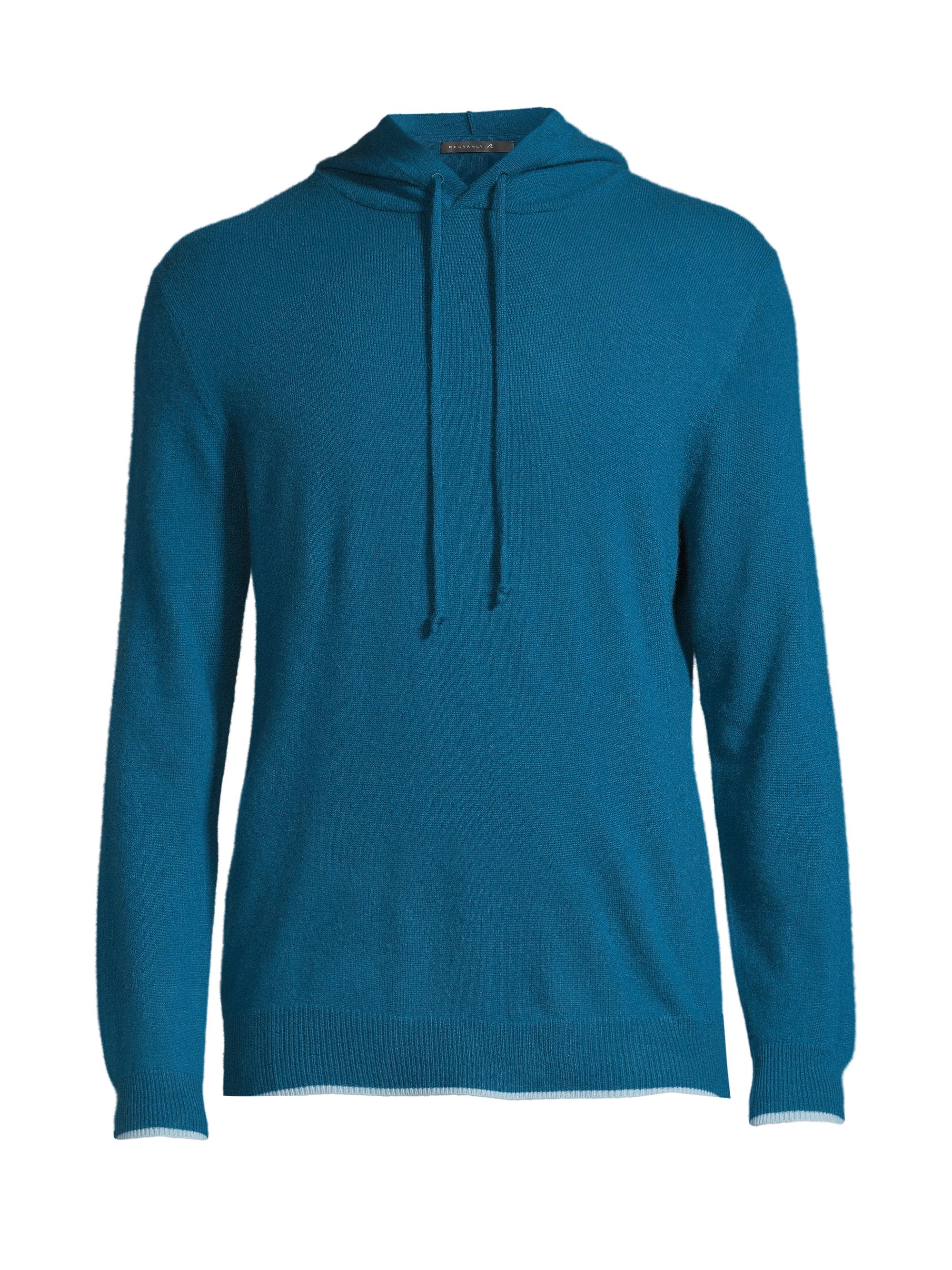 Redvanly Men's Quincy Cashmere Hoodie - Navy