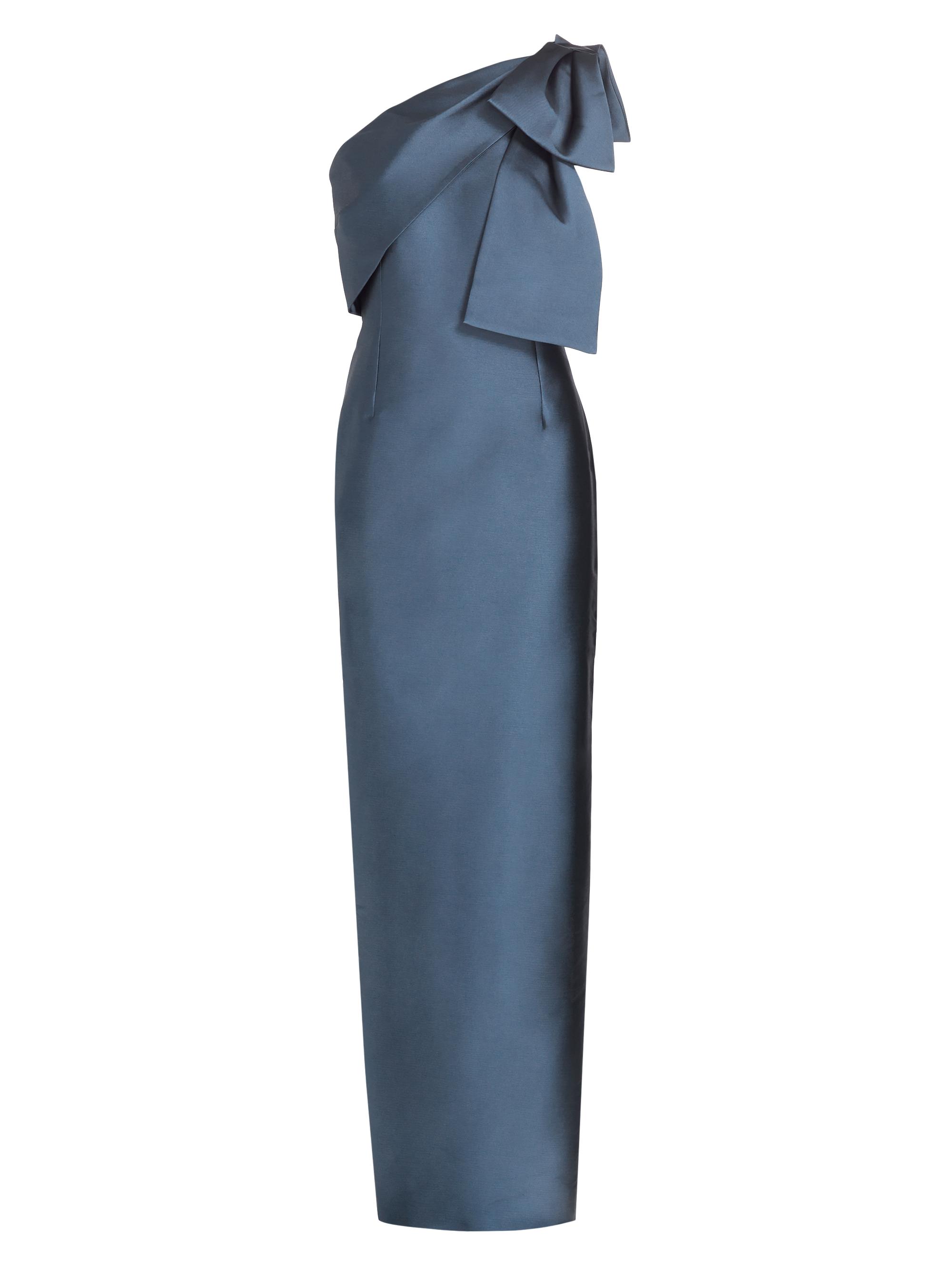 SACHIN BABI Women's Bonnie Satin One-Shoulder Gown - Steel Blue