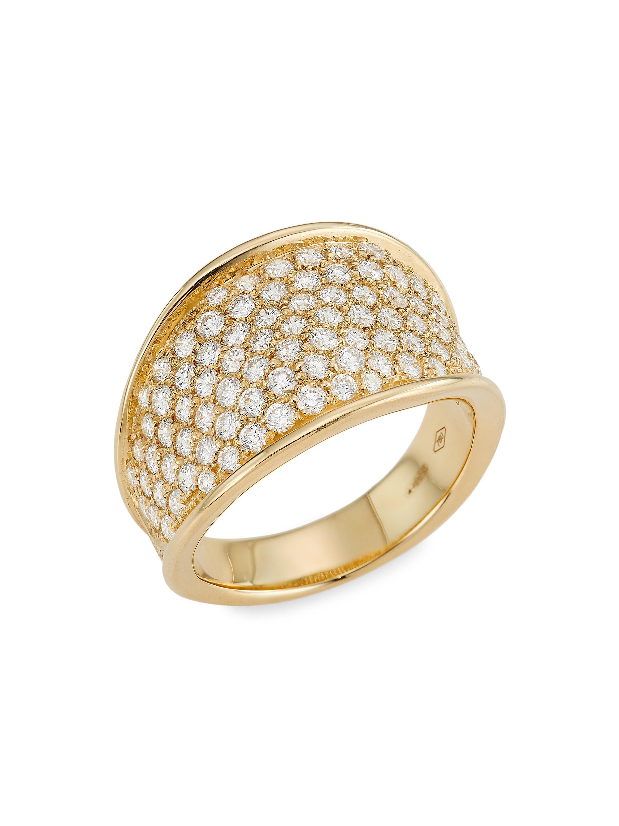 Marco Bicego Women's Lunaria Alta 18K Yellow Gold & 1.66 TCW Diamond Band Ring - Gold