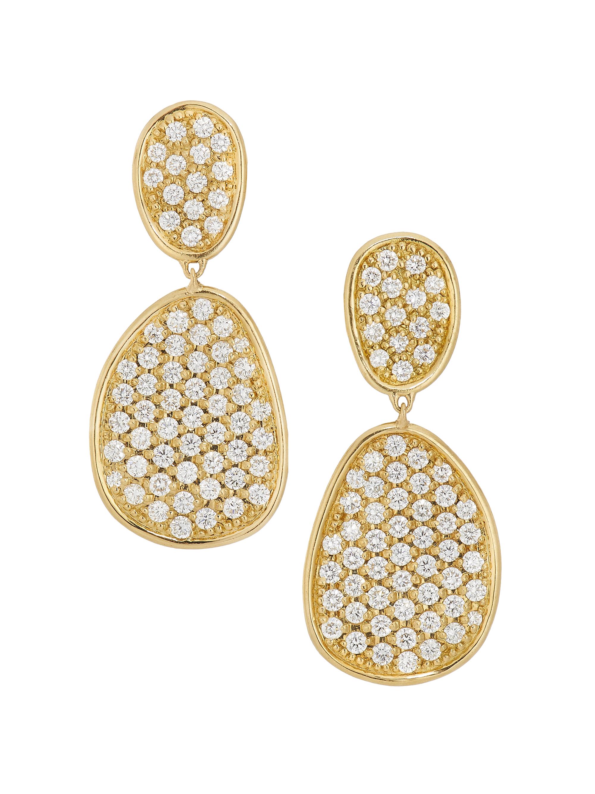 Marco Bicego Women's Lunaria Alta 18K Yellow Gold & 2.41 TCW Diamond Drop Earrings - Gold