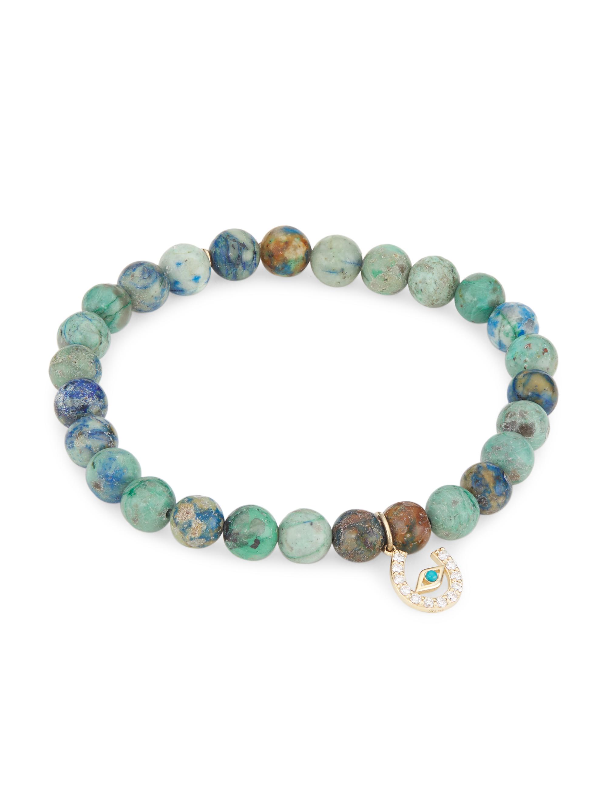Sydney Evan Women's 14K Yellow Gold, Chrysocolla, & Multi-Gemstone Beaded Bracelet