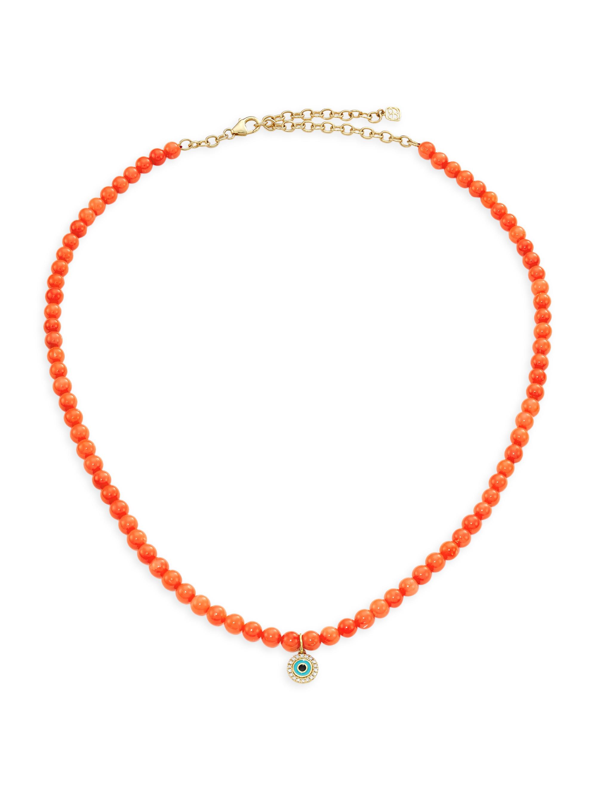 Sydney Evan Women's 14K Yellow Gold & Multi-Gemstone Evil-Eye Pendant Necklace