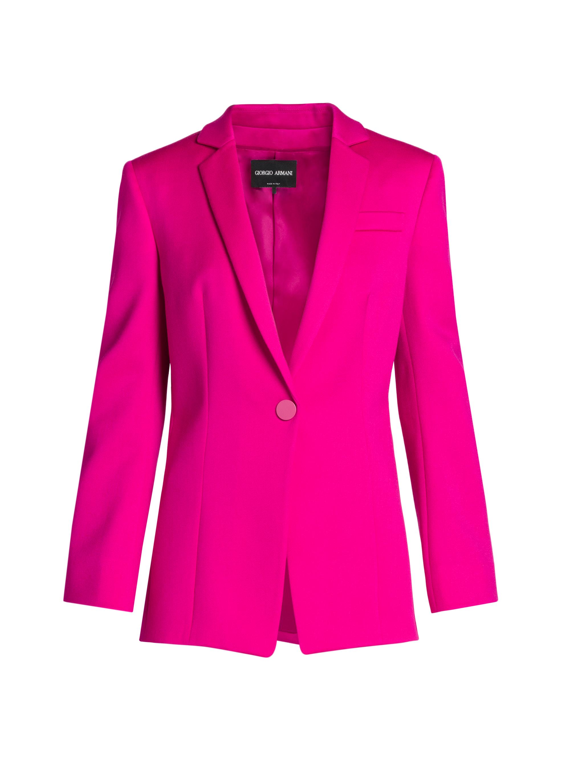 Giorgio Armani Women's Wool Tuxedo Blazer - Pink