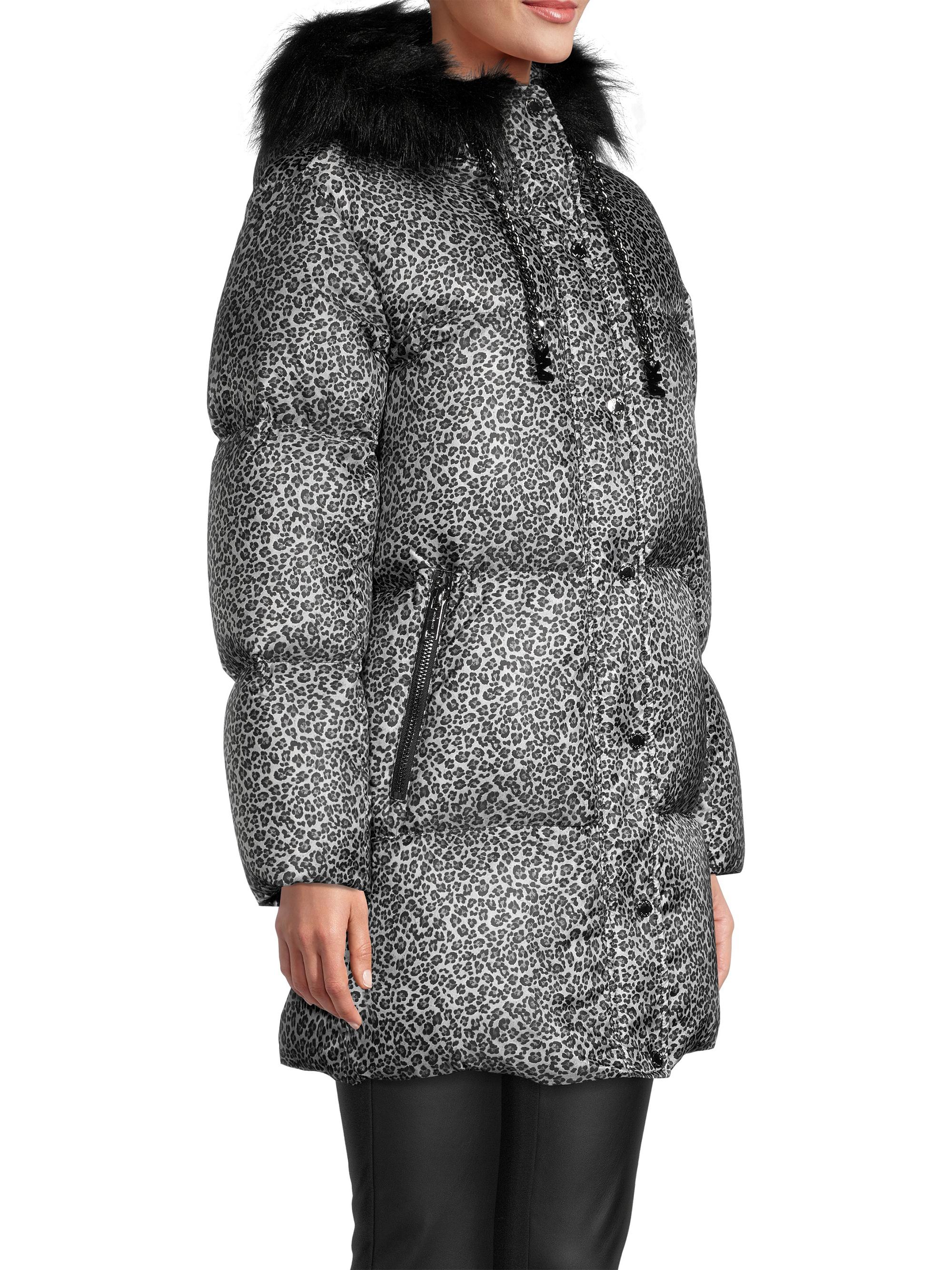 MICHAEL Michael Kors Faux Fur Cheetah Puffer Coat | Saks Fifth Avenue
