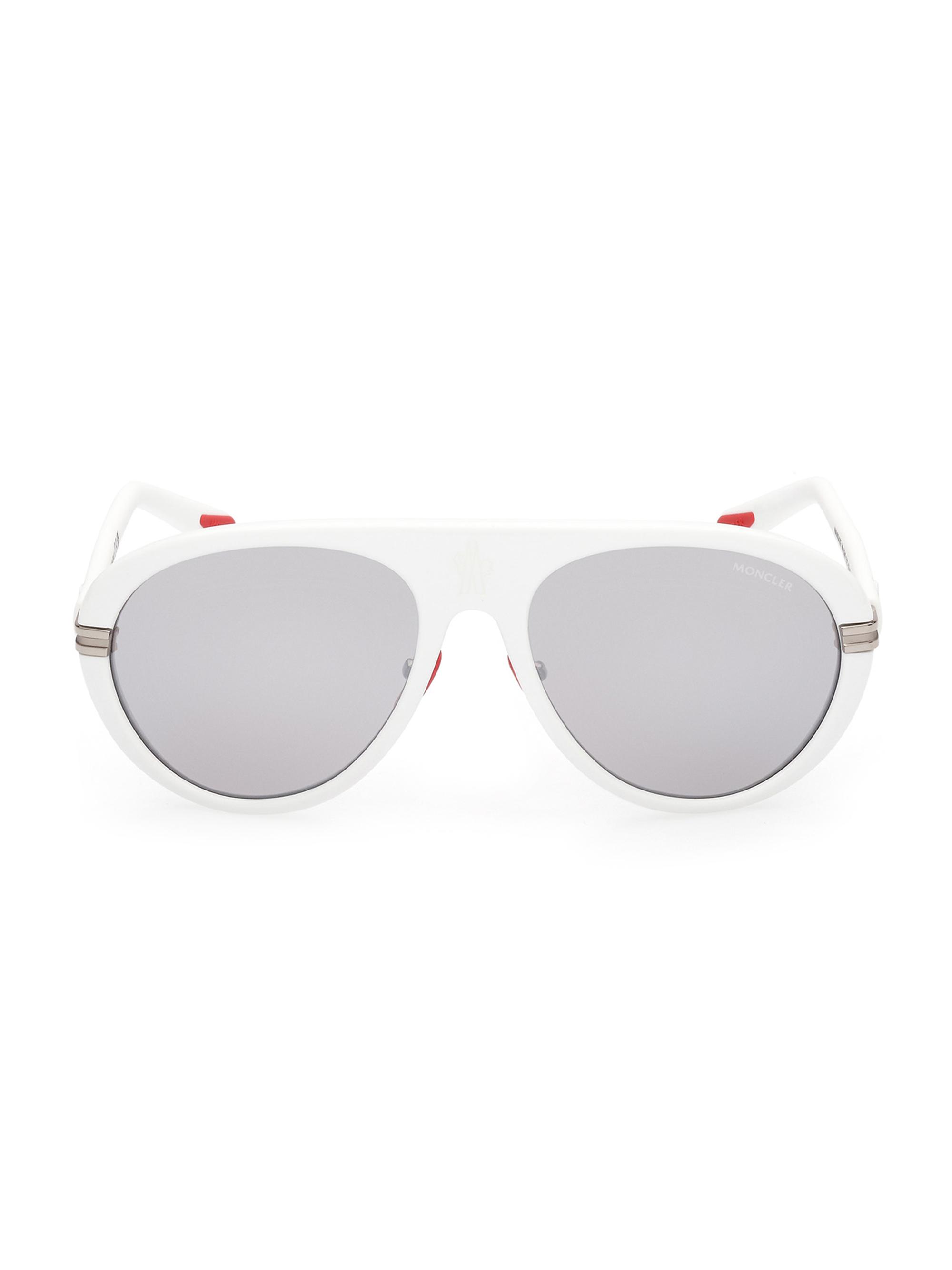 Moncler Men's Navigaze 57MM Aviator Sunglasses - White Smoke