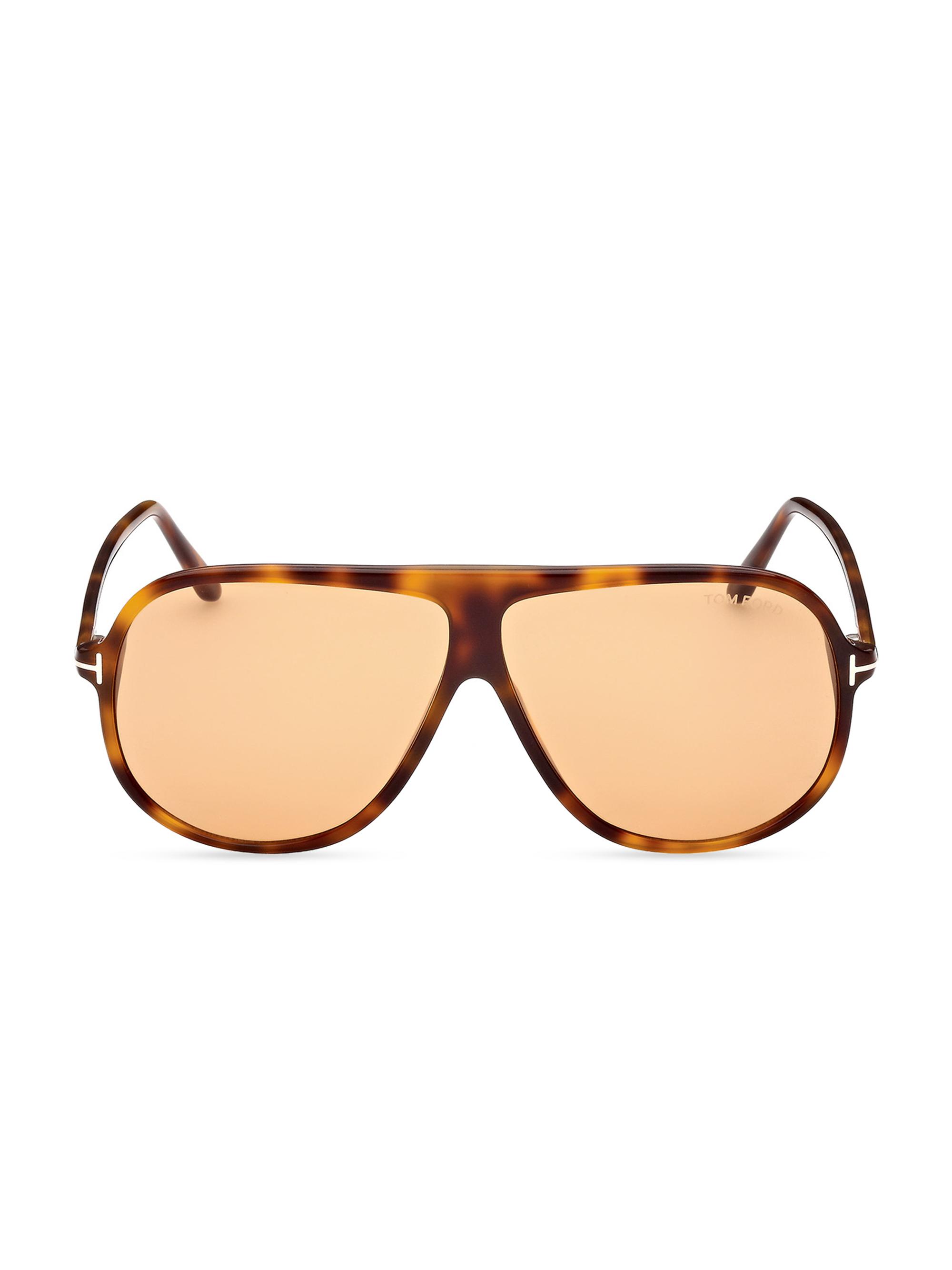 TOM FORD Men's 59MM Aviator Sunglasses - Havana Orange