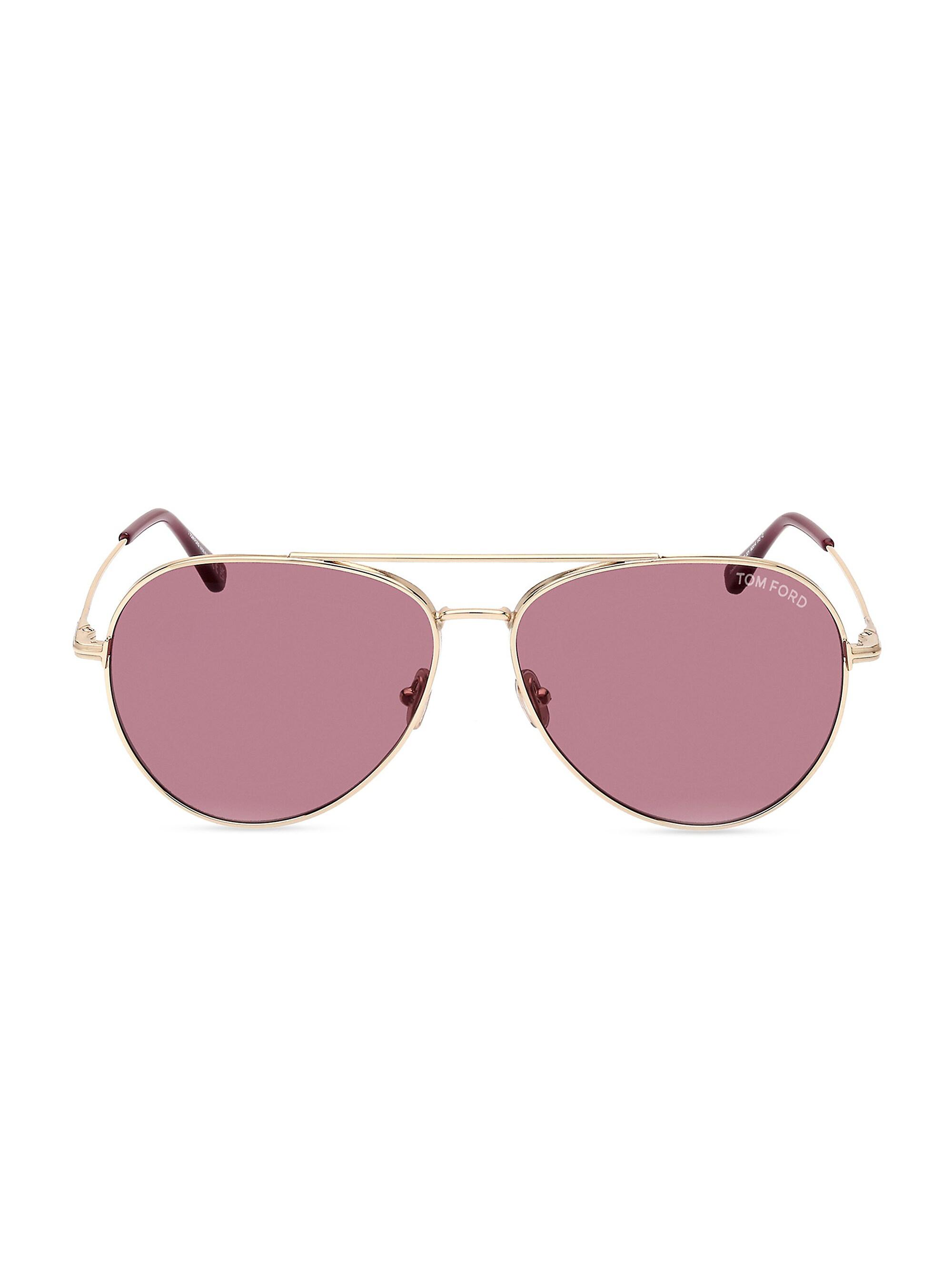 TOM FORD 62MM Navigator Metal Sunglasses | Saks Fifth Avenue