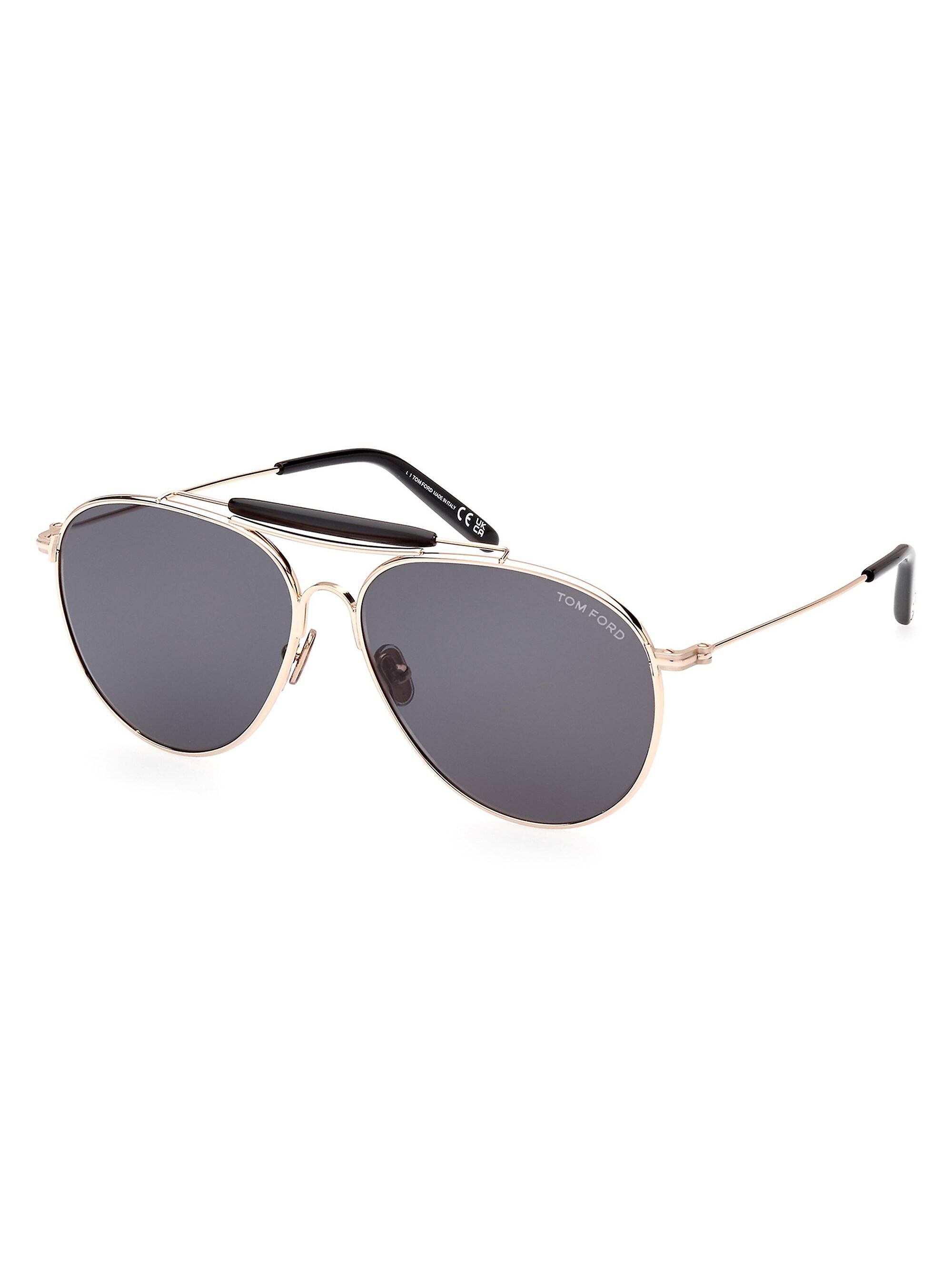 TOM FORD 60MM Navigator Metal Sunglasses | Saks Fifth Avenue