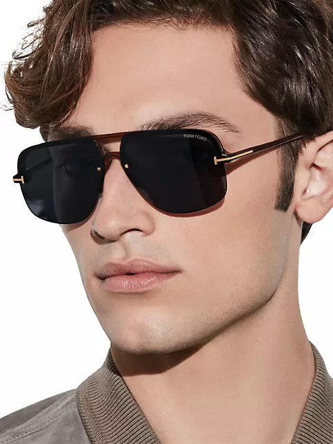 Shop TOM FORD 59MM Pilot Acetate Sunglasses | Saks Fifth Avenue