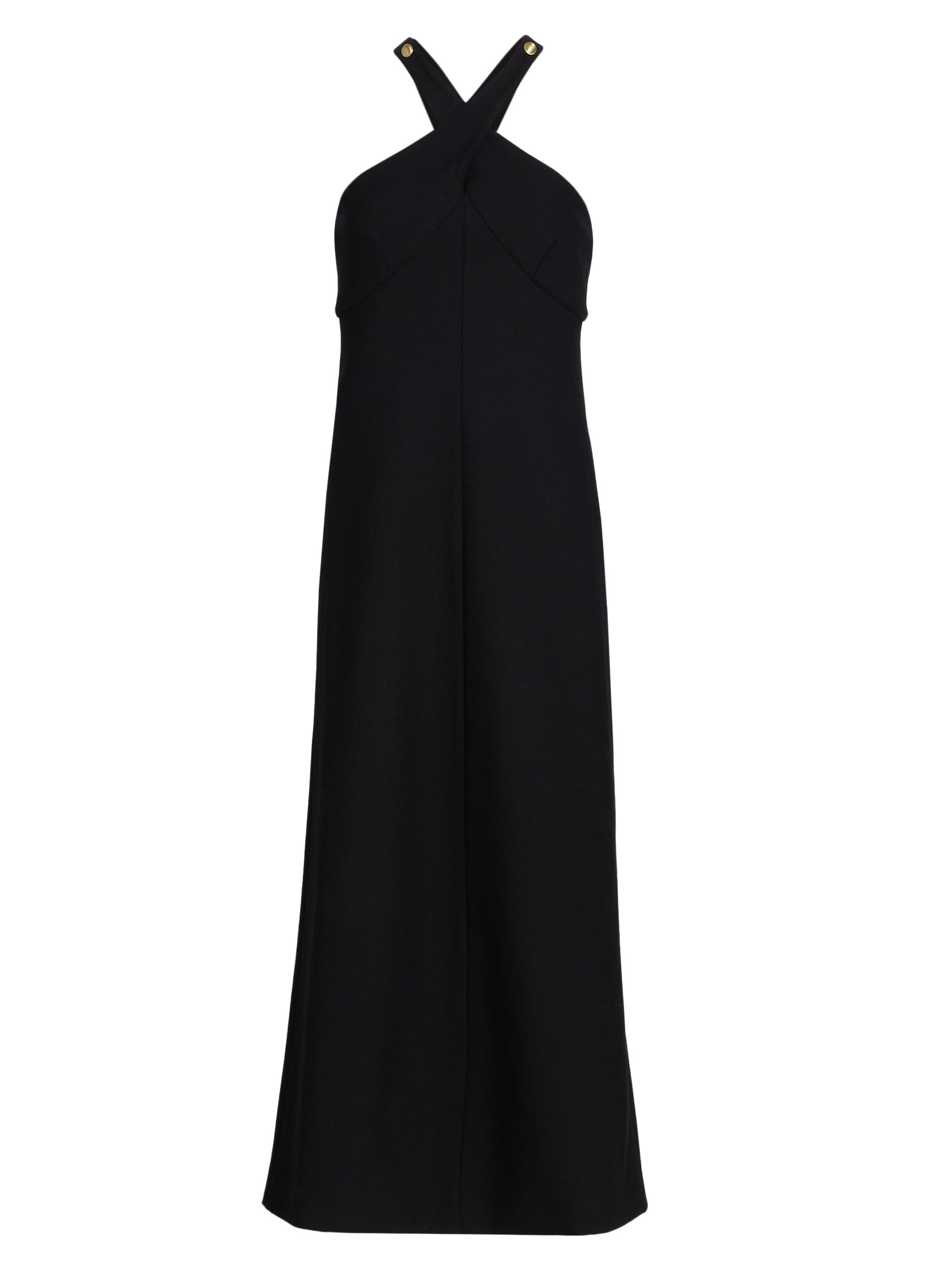 Rosetta Getty Women's Buttoned Halterneck Midi-Dress - Black