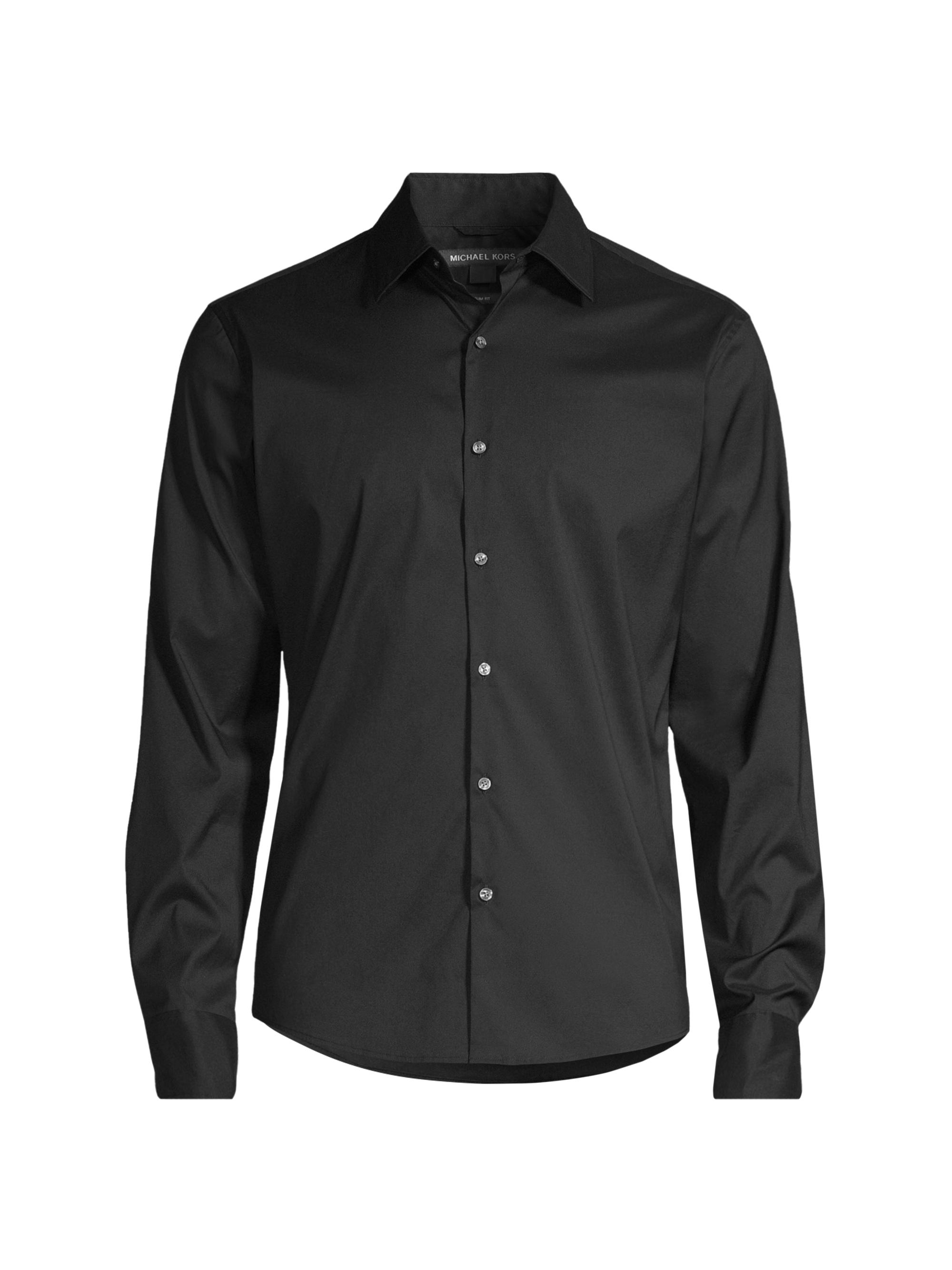 Michael Kors Men's Stretch Cotton Shirt - Black