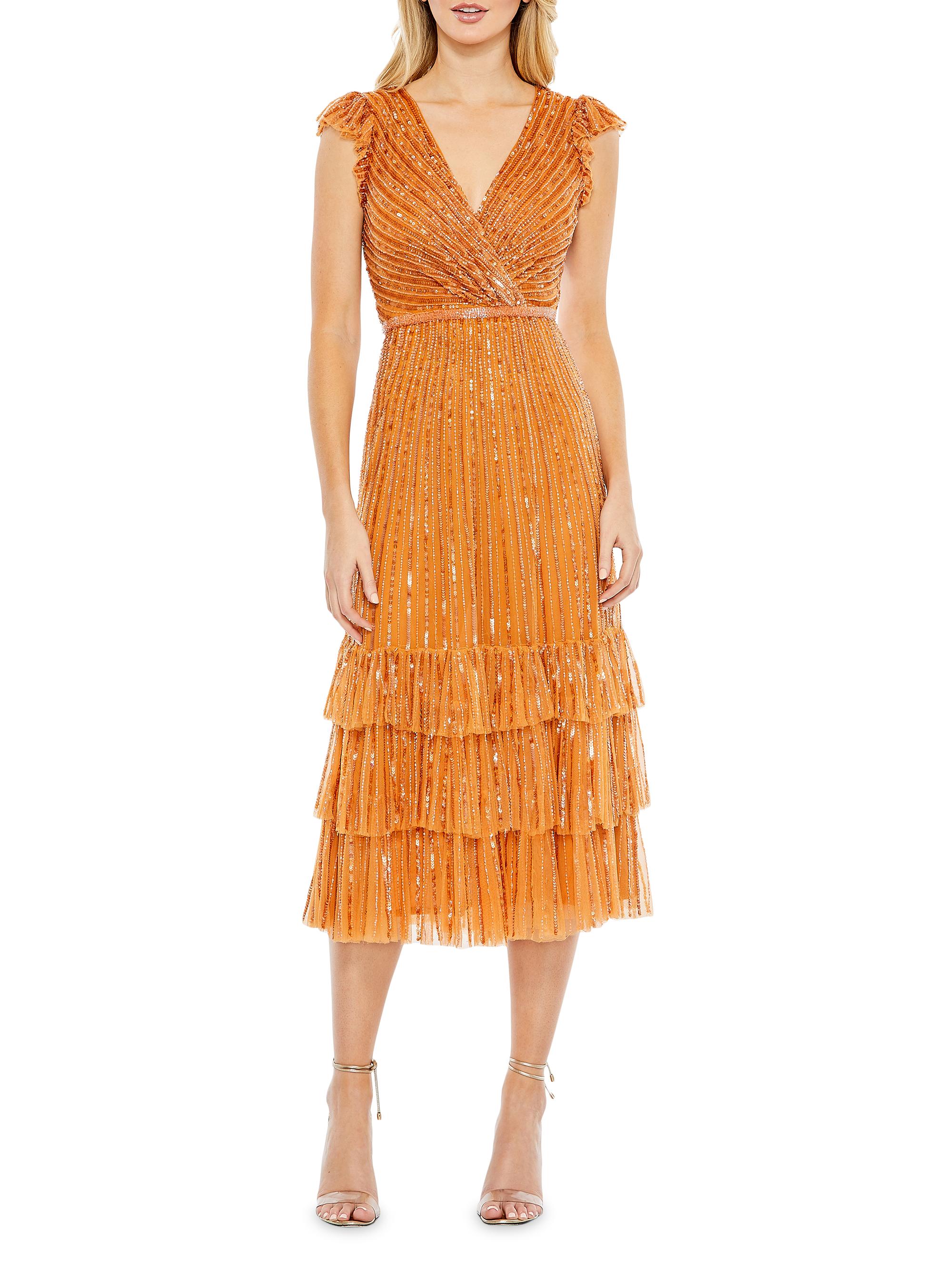 Mac Duggal Women's Sequin Ruffle-Hem Dress - Sage