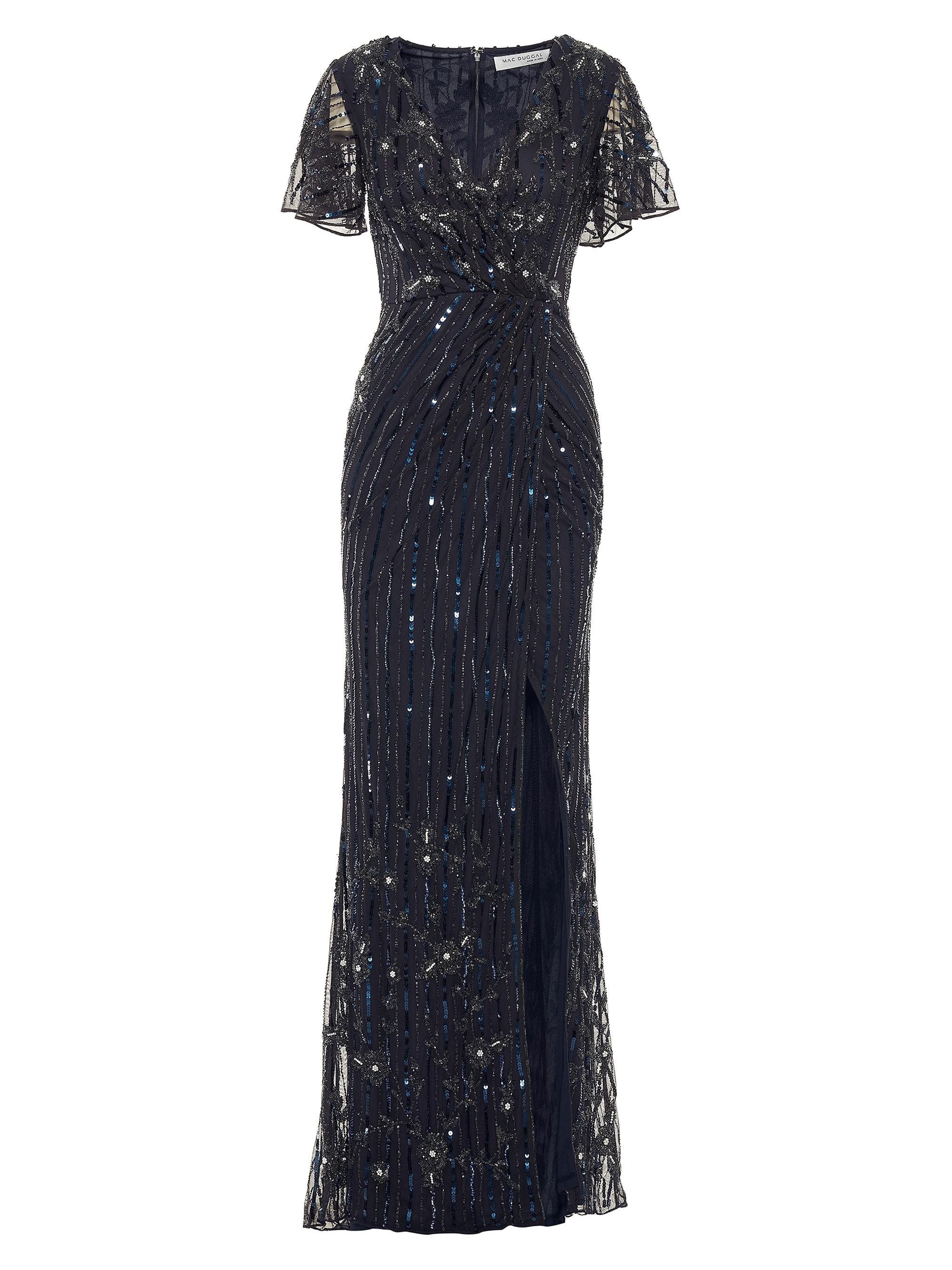 Mac Duggal Women's Embellished V-Neck Floor-Length Gown - Midnight