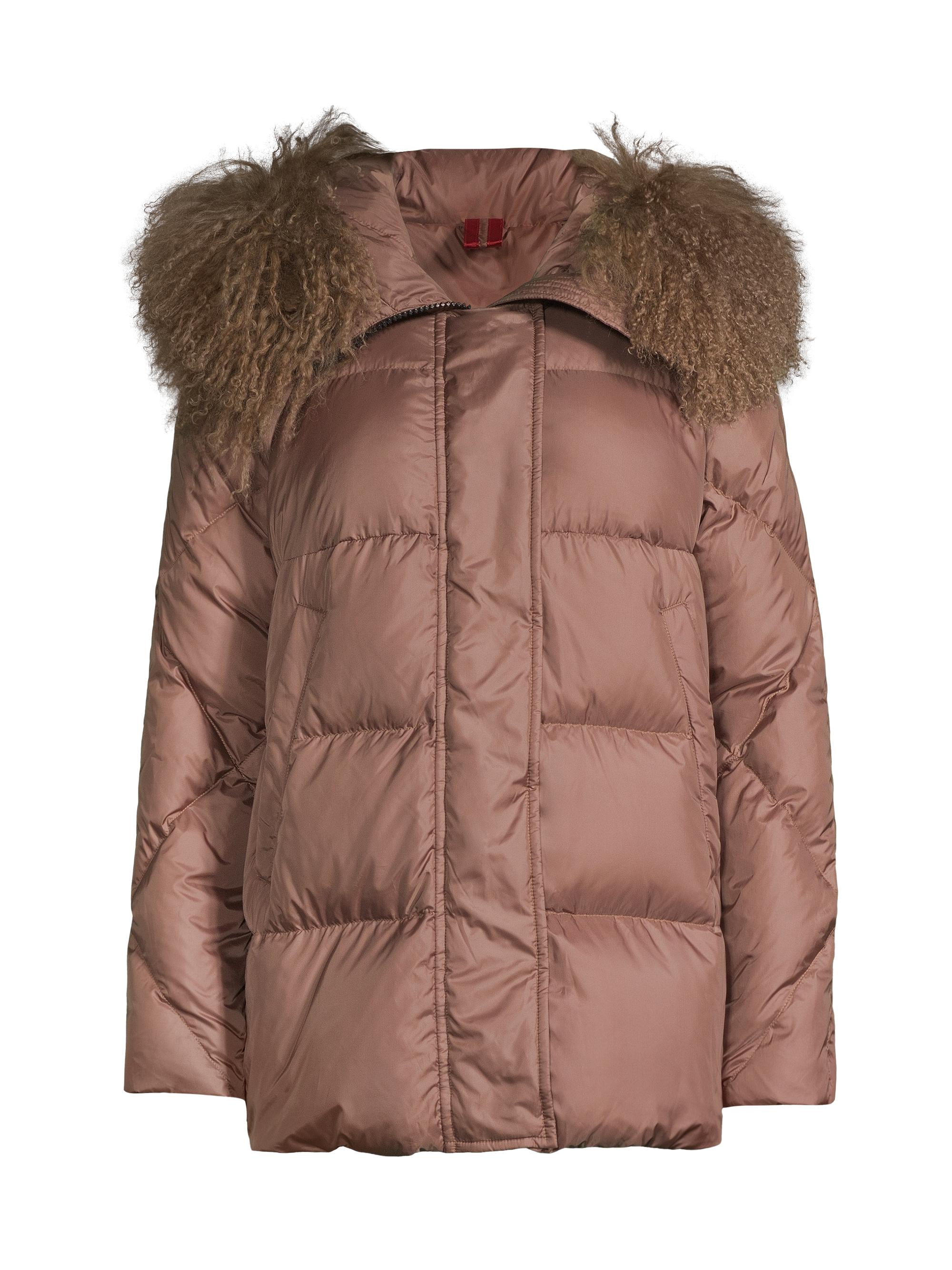 Post Card Women's Aspen MQE Shearling-Trimmed Puffer Jacket - Moccha