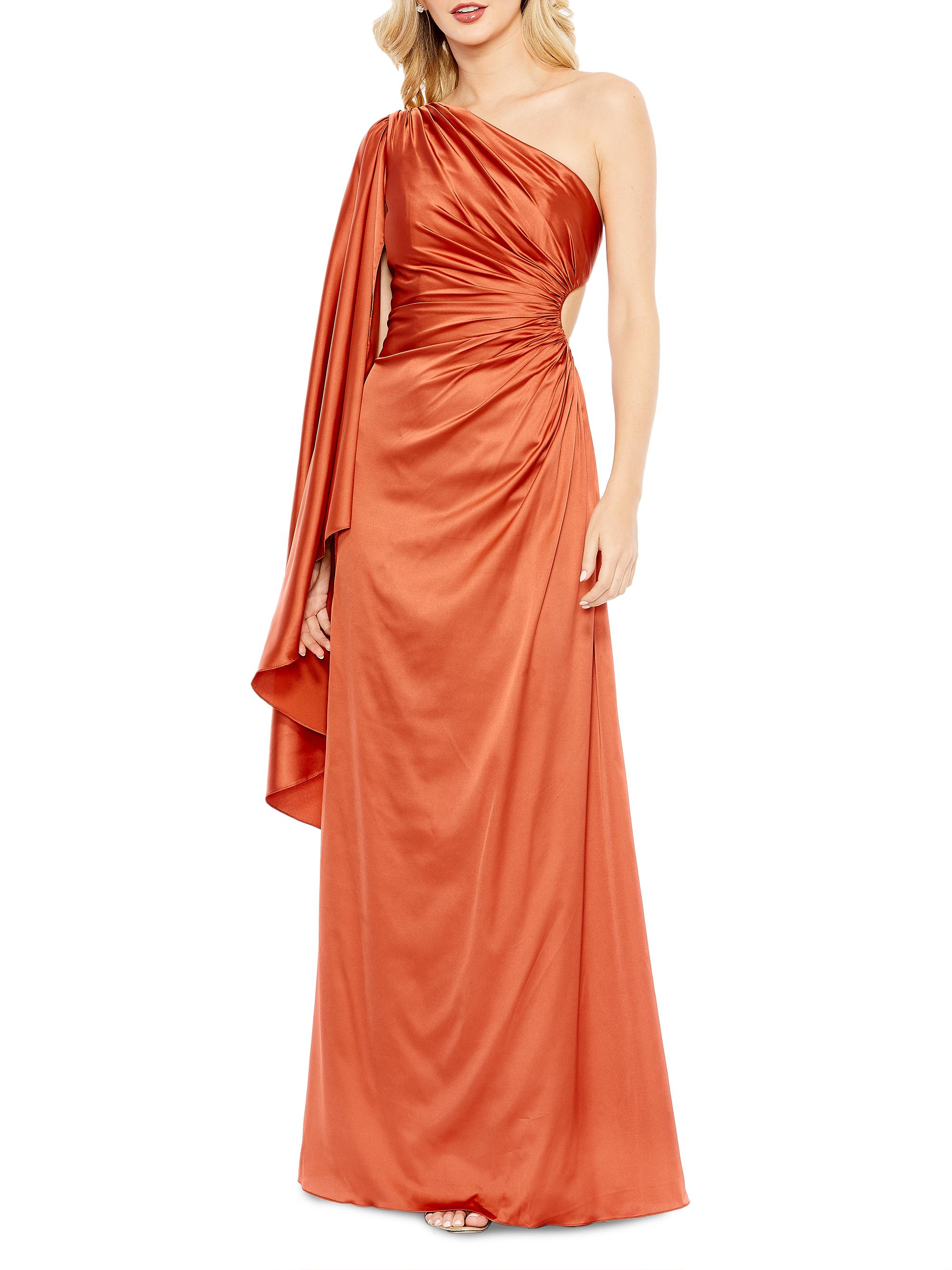 Mac Duggal Ieena One-Shoulder Bell-Sleeve Gown | Saks Fifth Avenue