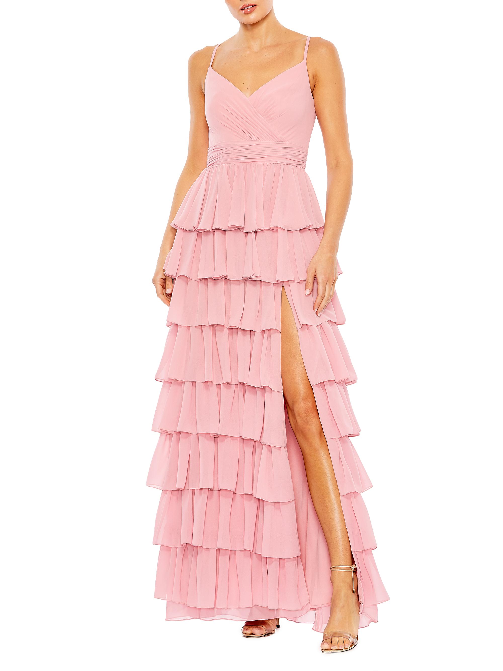 Mac Duggal Women's Ieena Tiered Ruffle A-line Gown - Rose