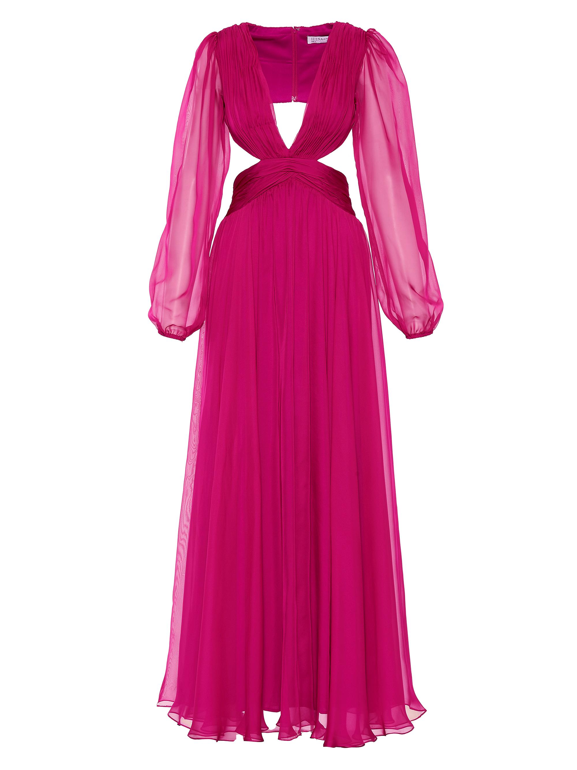 Mac Duggal Women's Ieena Cut-Out Puff-Sleeve Gown - Berry