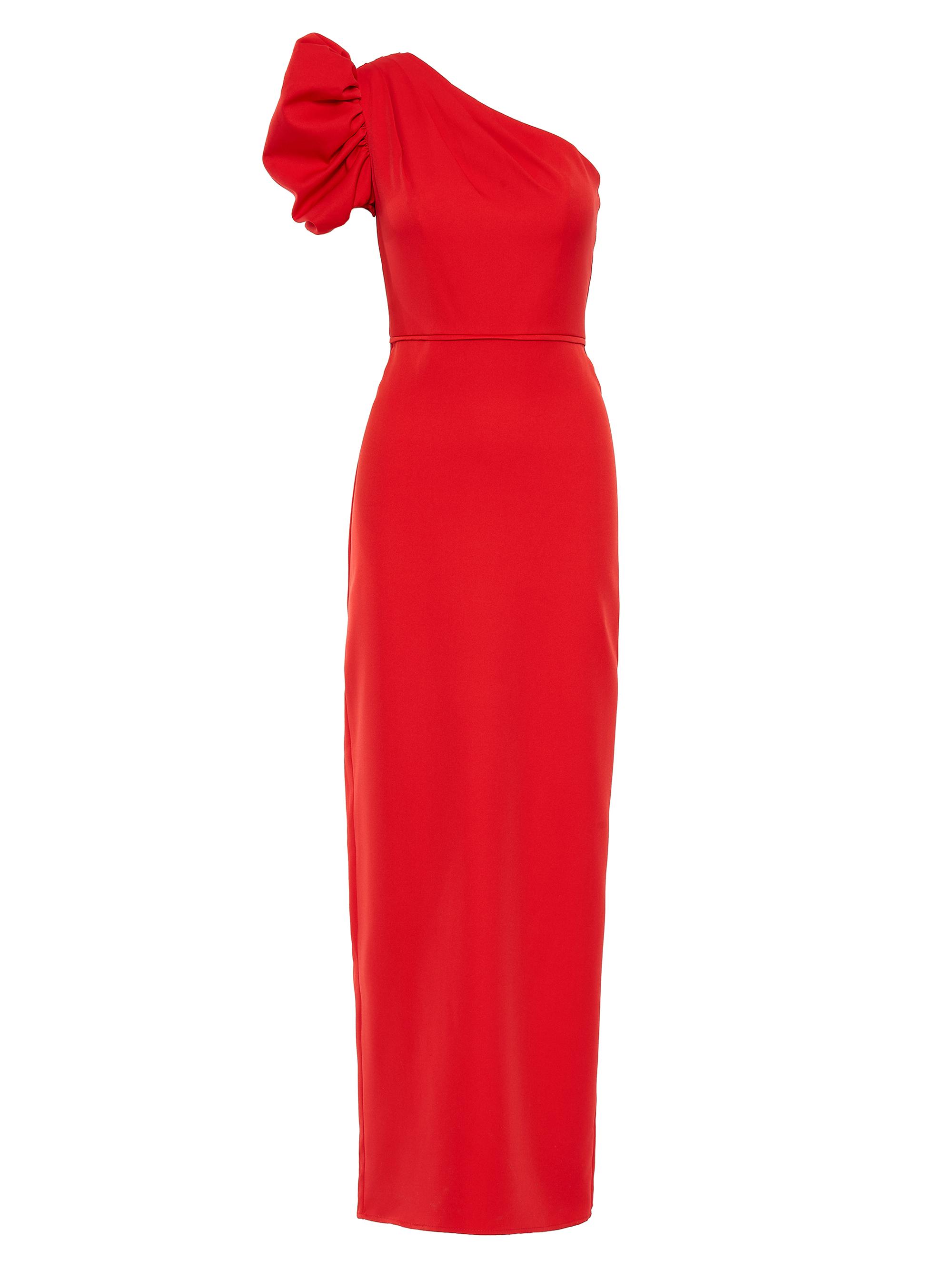 Mac Duggal Women's Ieena One-Shoulder Cap-Sleeve Gown - Red