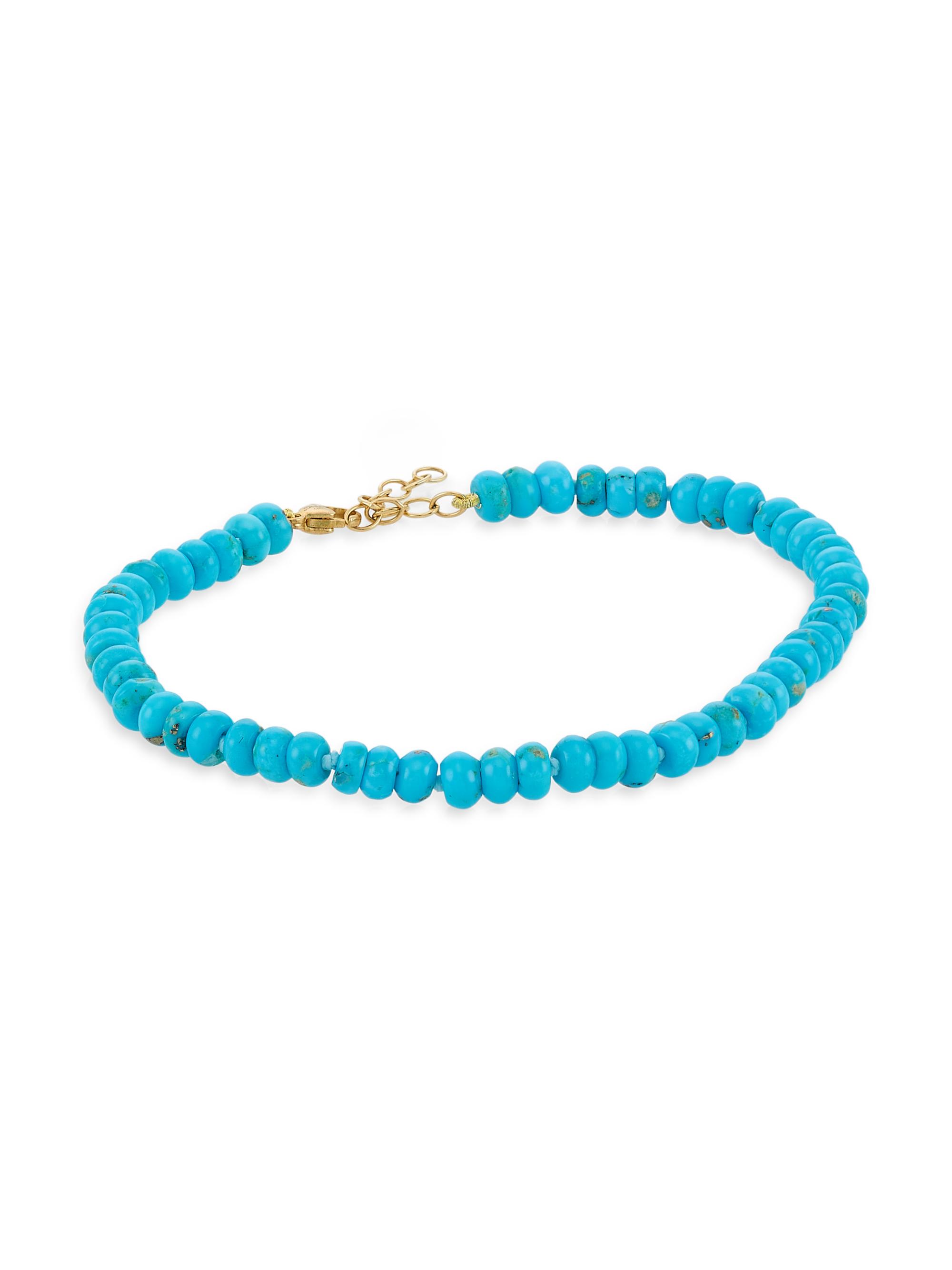 Jia Jia Women's Nevada 14K Yellow Gold & Turquoise Beaded Bracelet - Turquoise