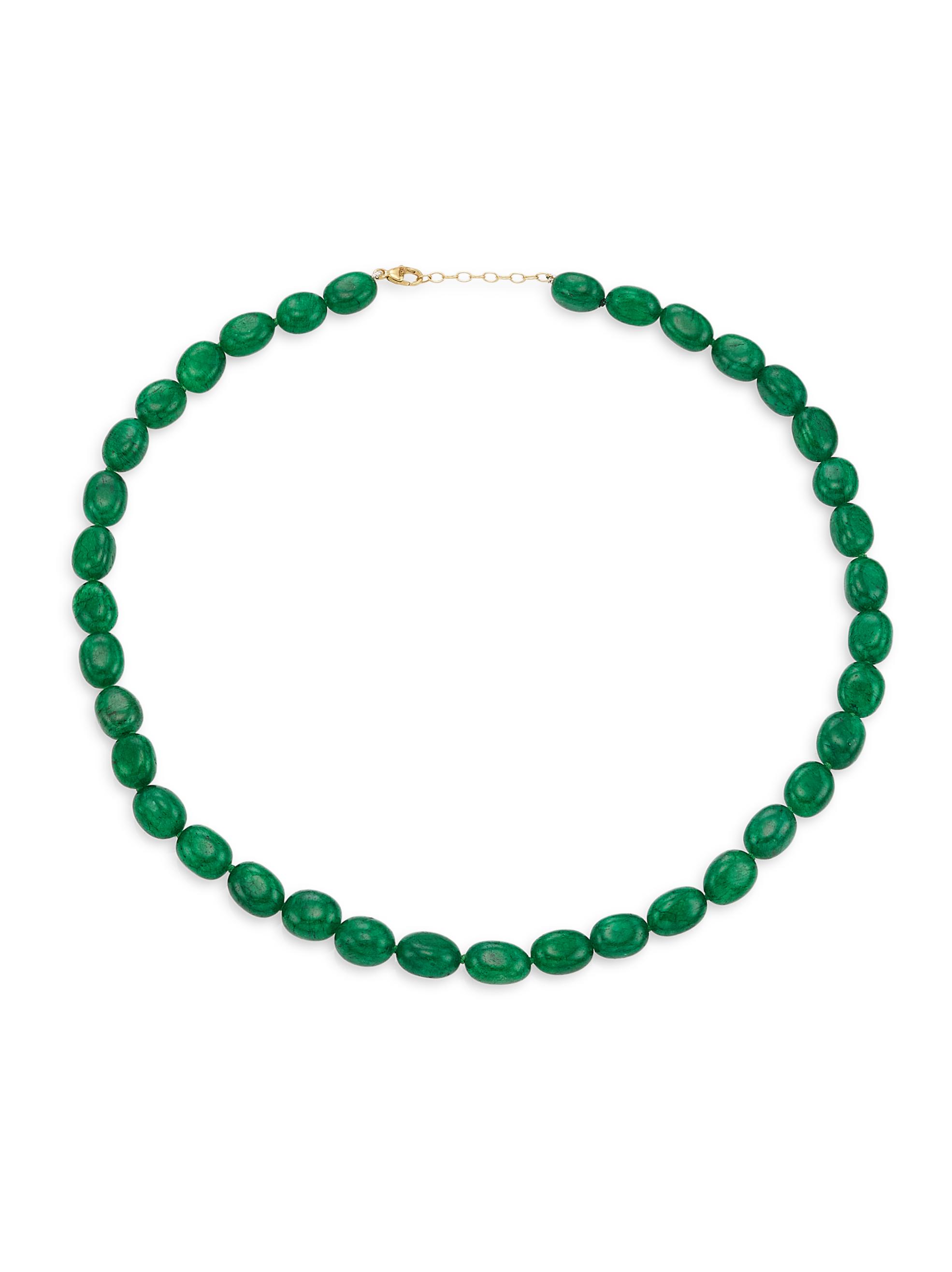 Jia Jia Women's Arizona 14K Yellow Gold & Emerald Quartz Beaded Necklace - Green