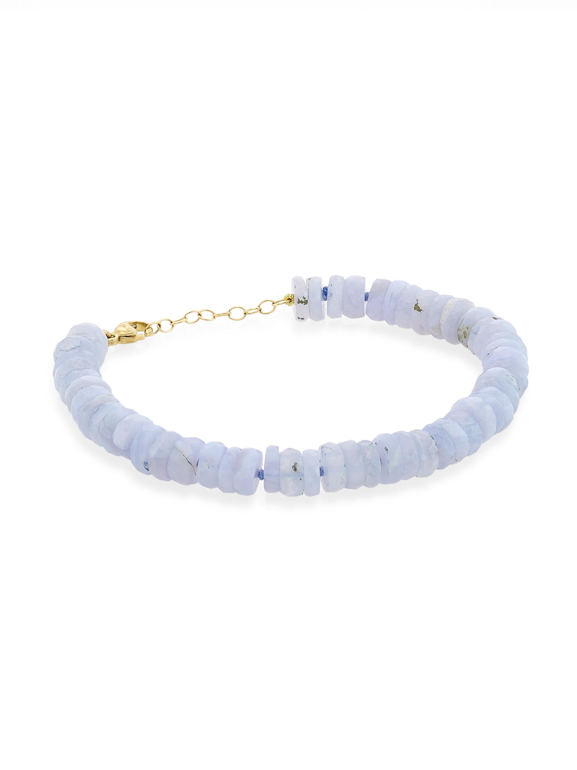 Jia Jia Women's 14K Yellow Gold & Blue Lace Agate Beaded Bracelet - Blue