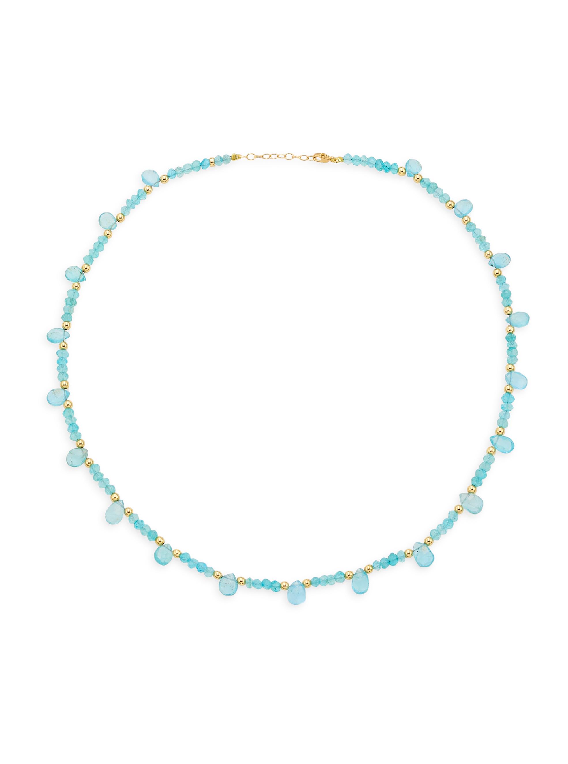Jia Jia Women's Arizona Apatite Teardrop Beaded Necklace - Turquoise