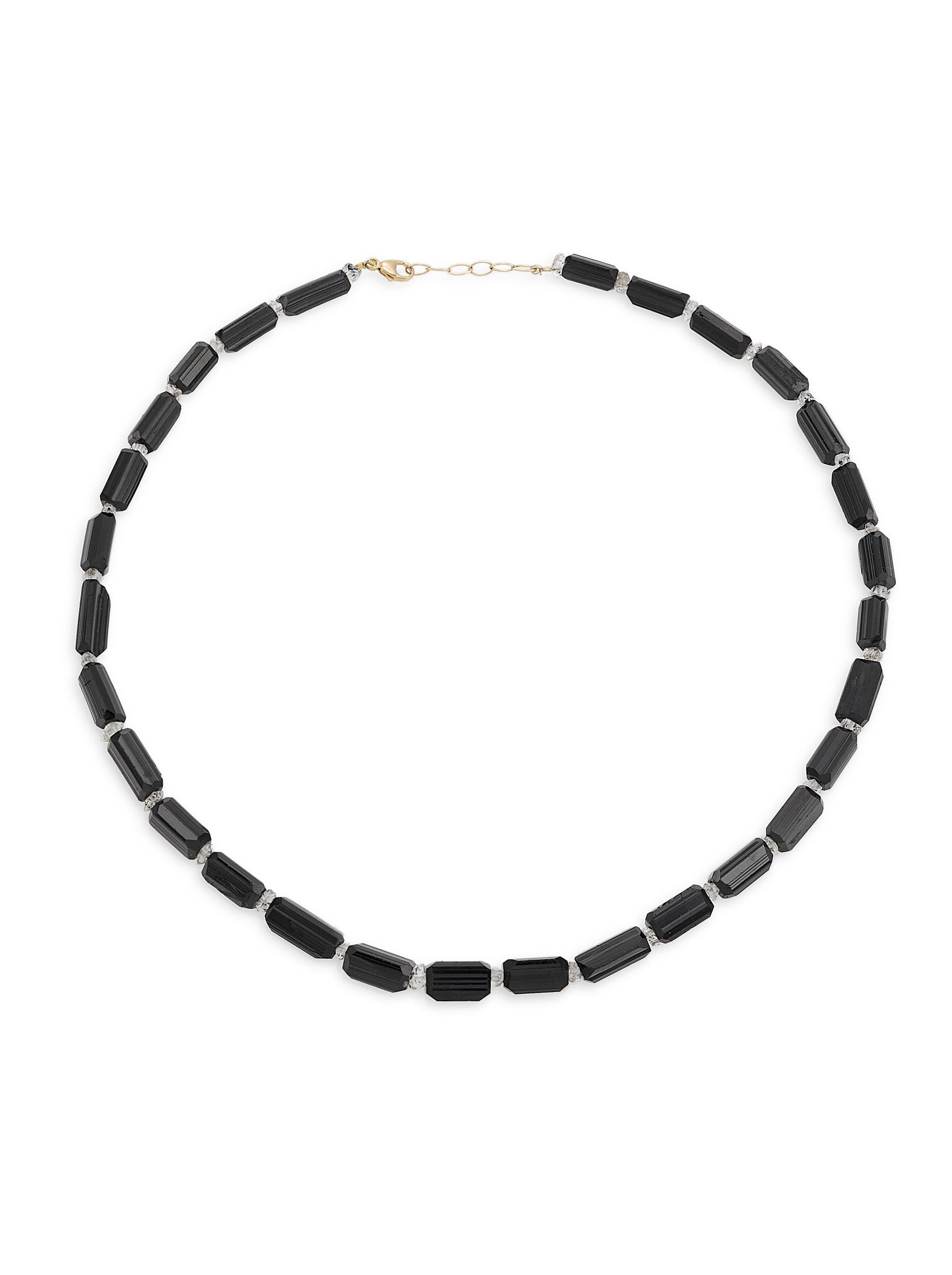 Jia Jia Women's 14K Yellow Gold, Tourmaline, & Herkimer Diamond Beaded Necklace - Black Gold