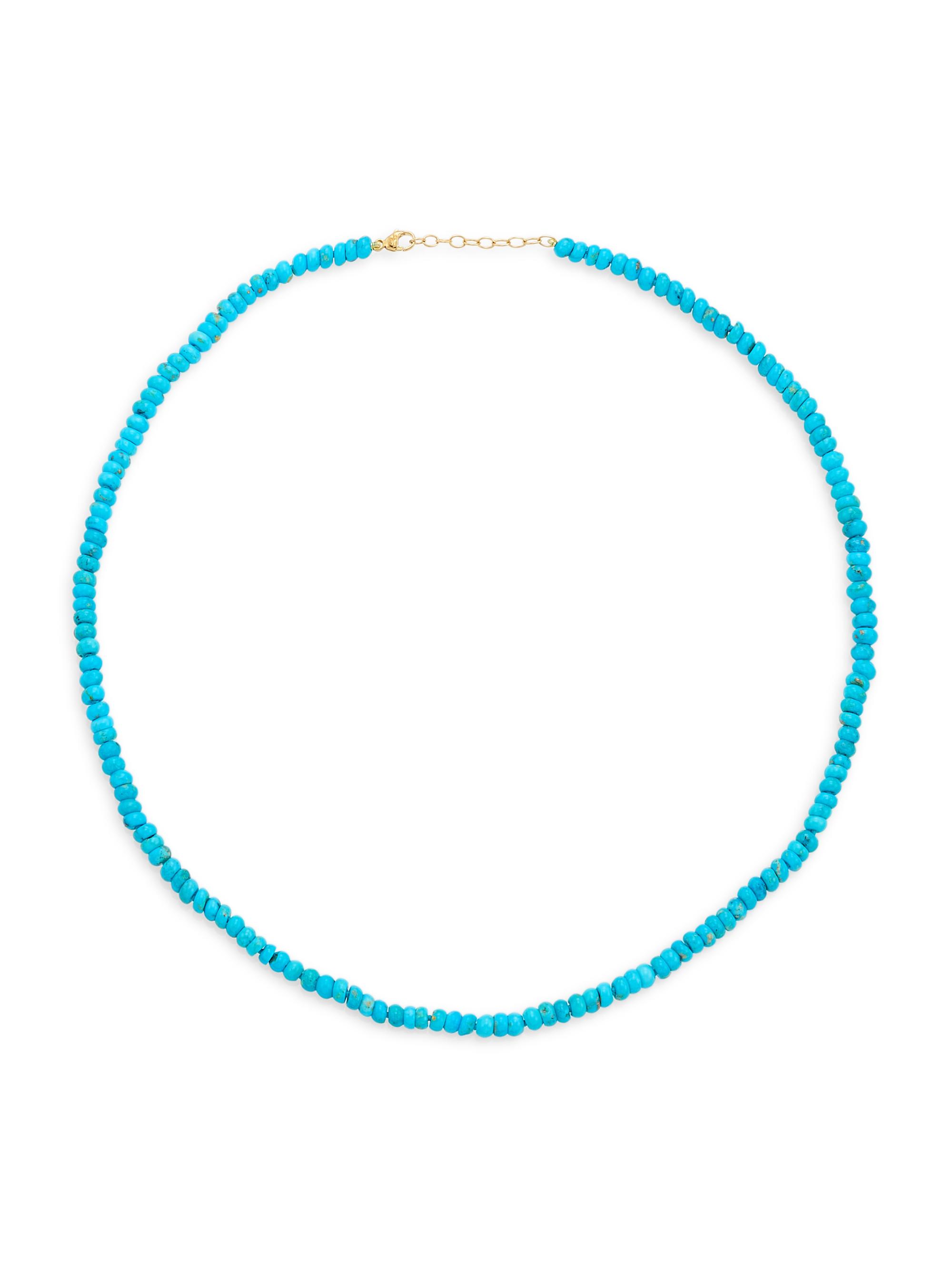 Jia Jia Women's Turquoise Rondelle Beaded Necklace - Turquoise