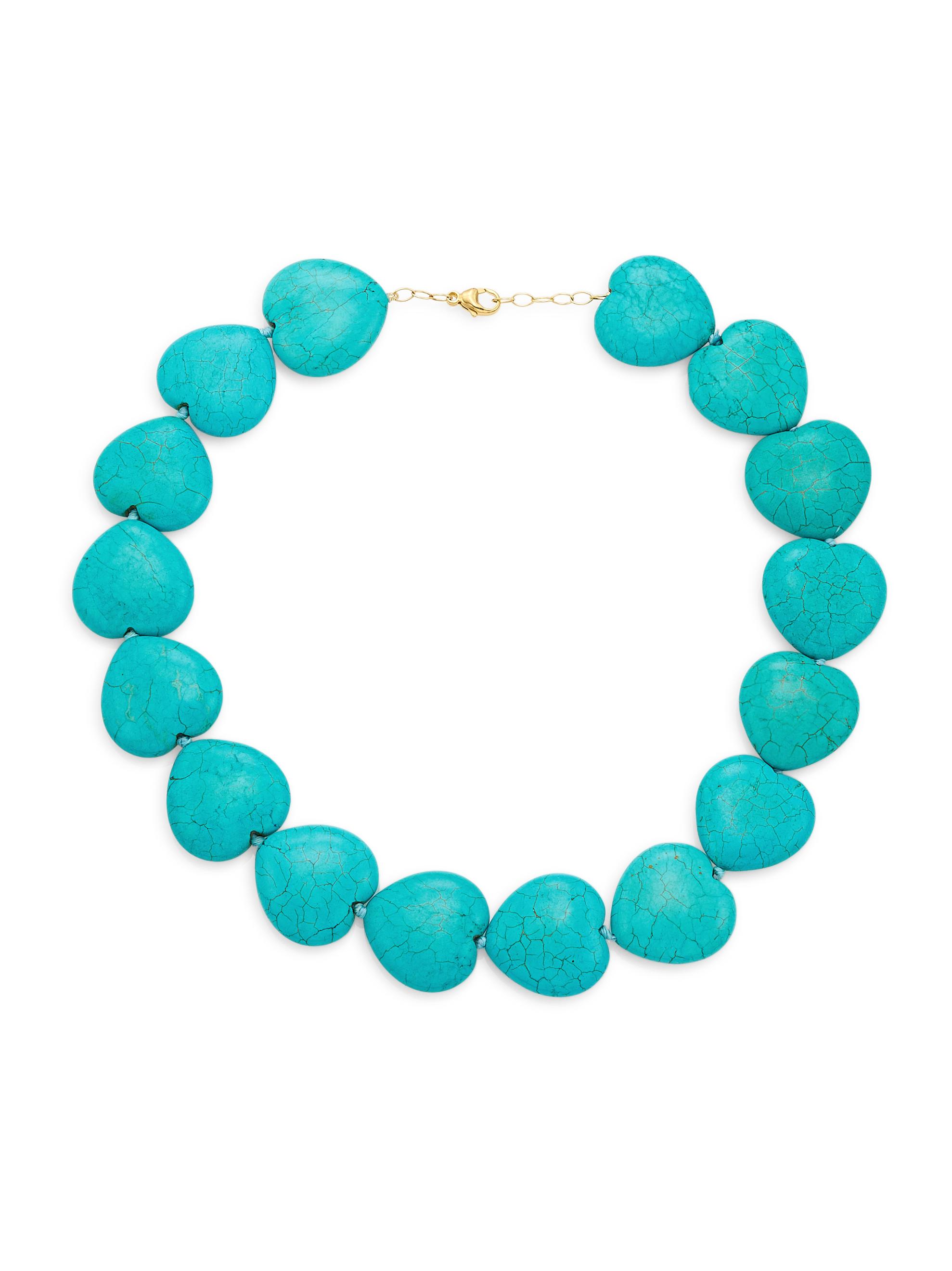 Jia Jia Women's Turquoise Jumbo Heart Necklace - Turquoise