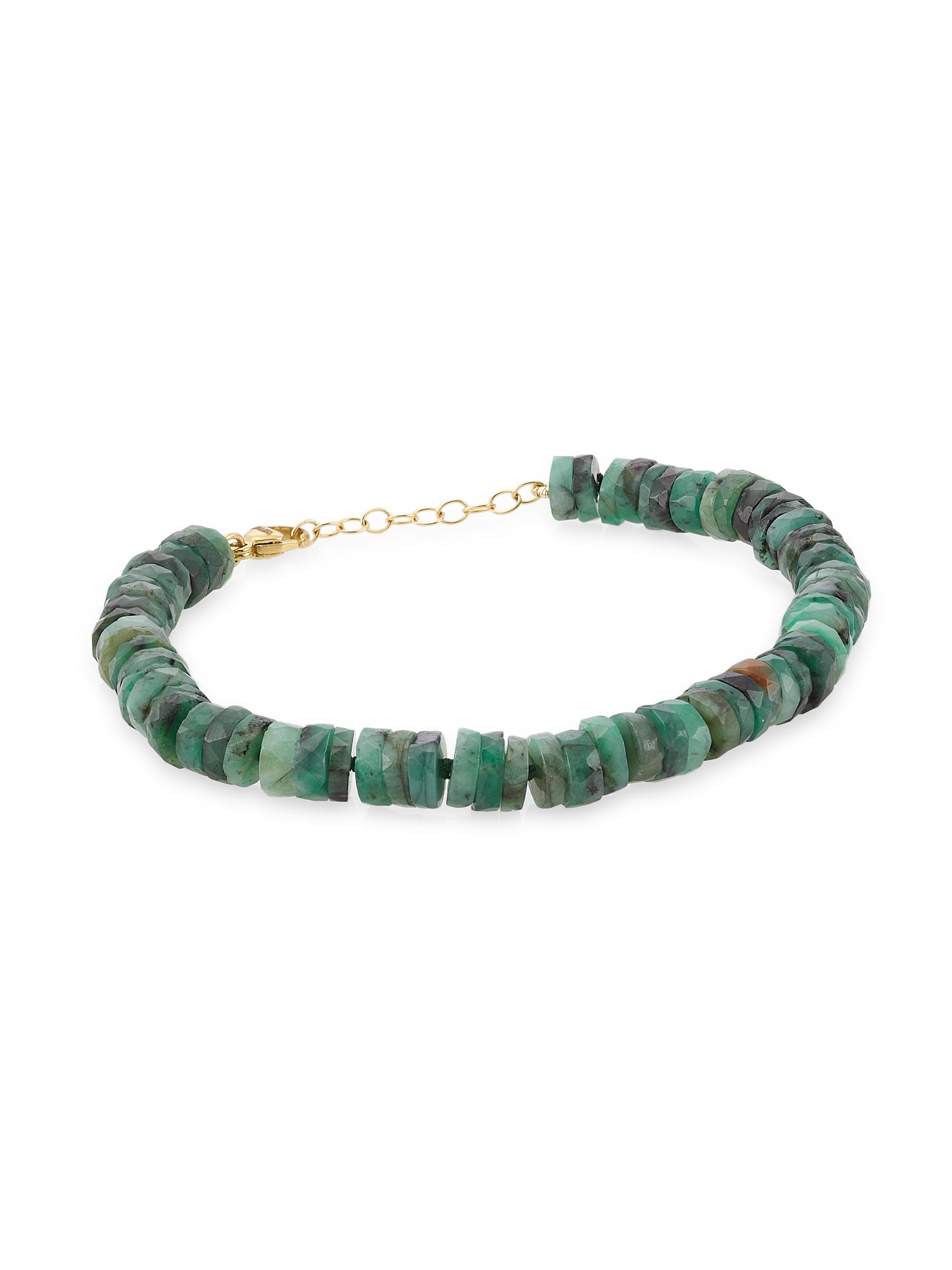 Jia Jia Women's Atlas 14K Yellow Gold & Emerald Beaded Bracelet - Green