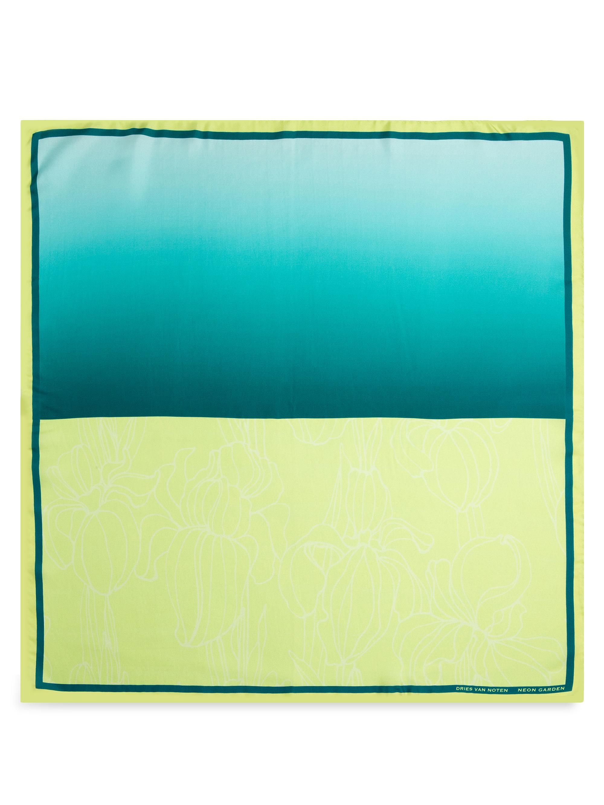 Dries Van Noten Women's Neon Garden Silk Foulard Scarf - Neon Garden