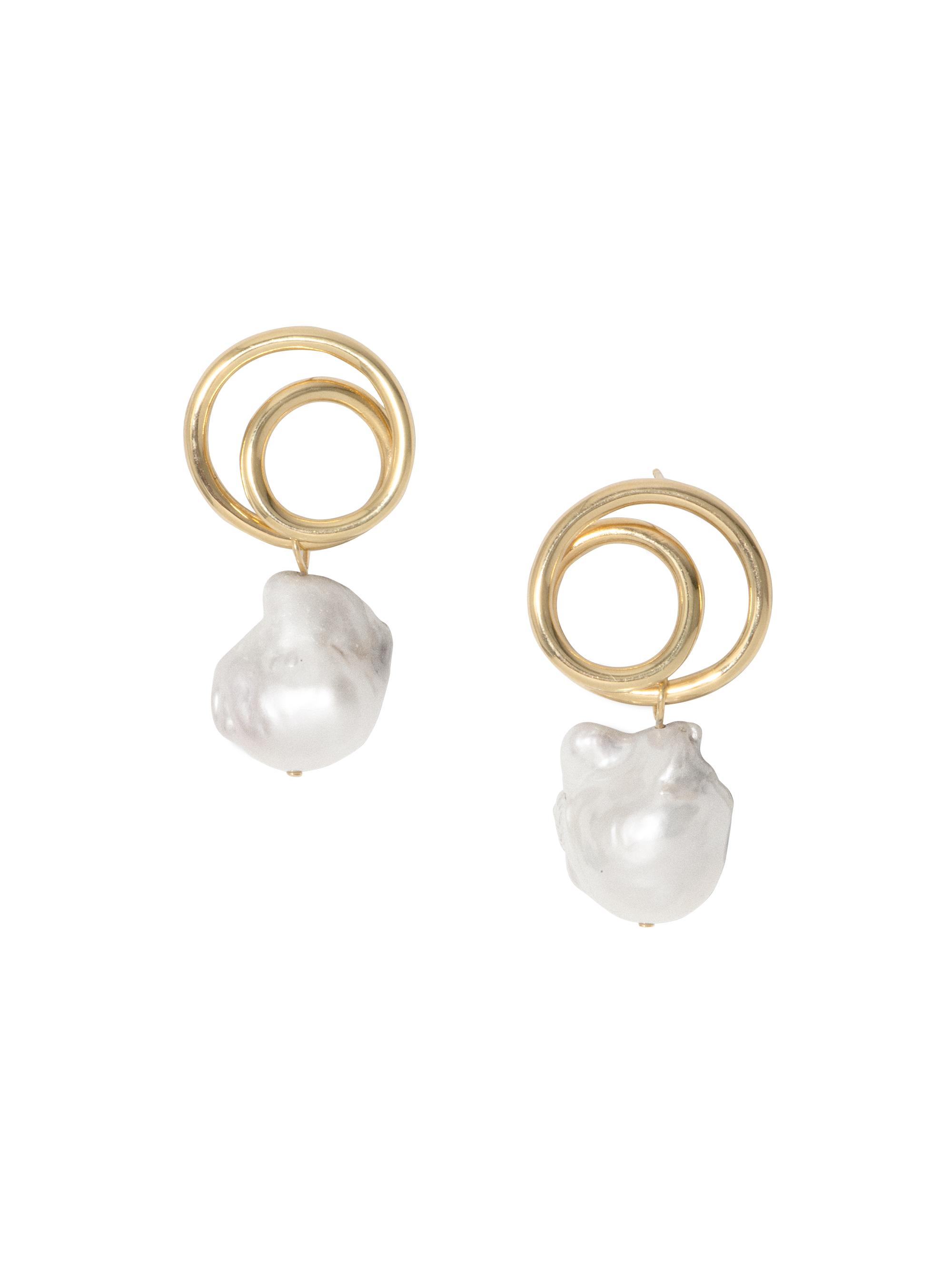 Completedworks Women's Main Coiling 14K Gold-Plate & Pearl Earrings - Yellow Gold
