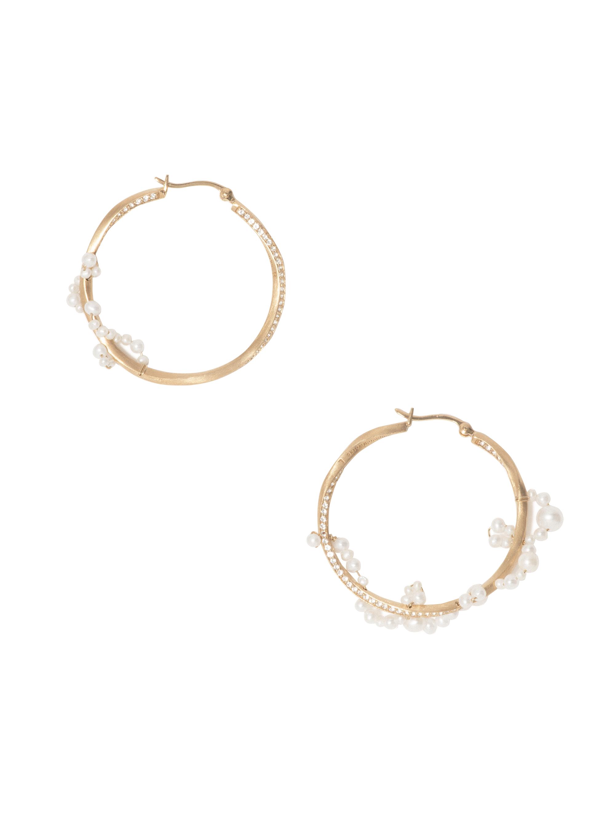 Completedworks Women's Main Blast Off 14K Gold-Plate & Pearl Hoop Earrings - Yellow Gold