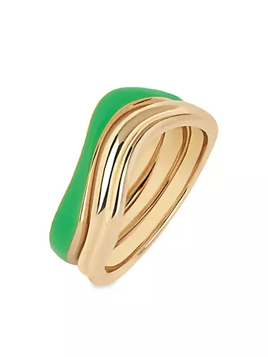 Soma 22K-Gold-Plated & Resin Wavy Ring