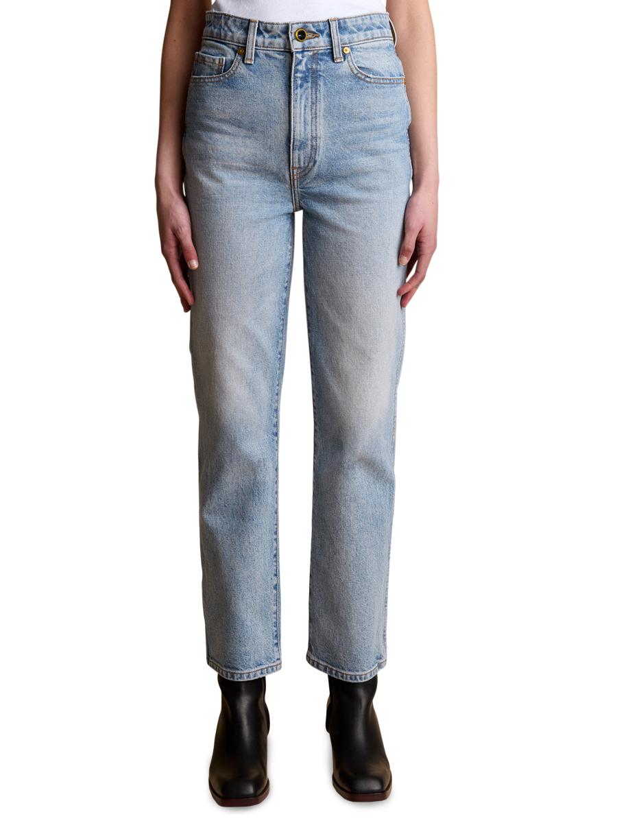 Khaite Abigail High-Rise Straight Jeans | Saks Fifth Avenue
