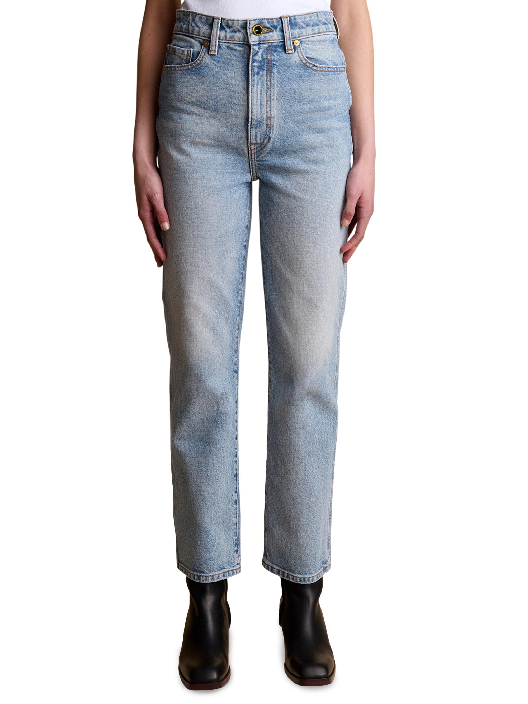 Khaite Women's Abigail High-Rise Straight Jeans - Bryce Stretch