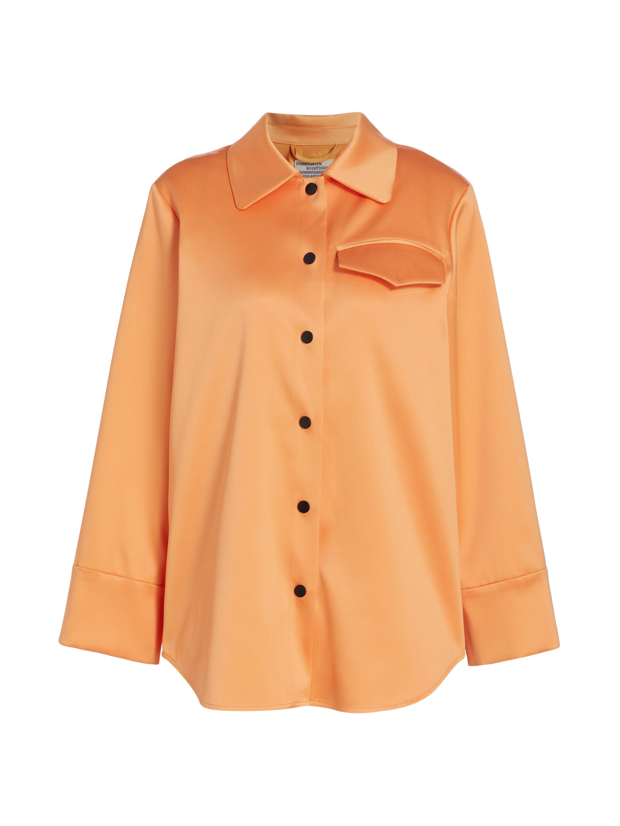 Baum und Pferdgarten Women's Beryl Satin Button-Up Shirt - Orange Sorbet