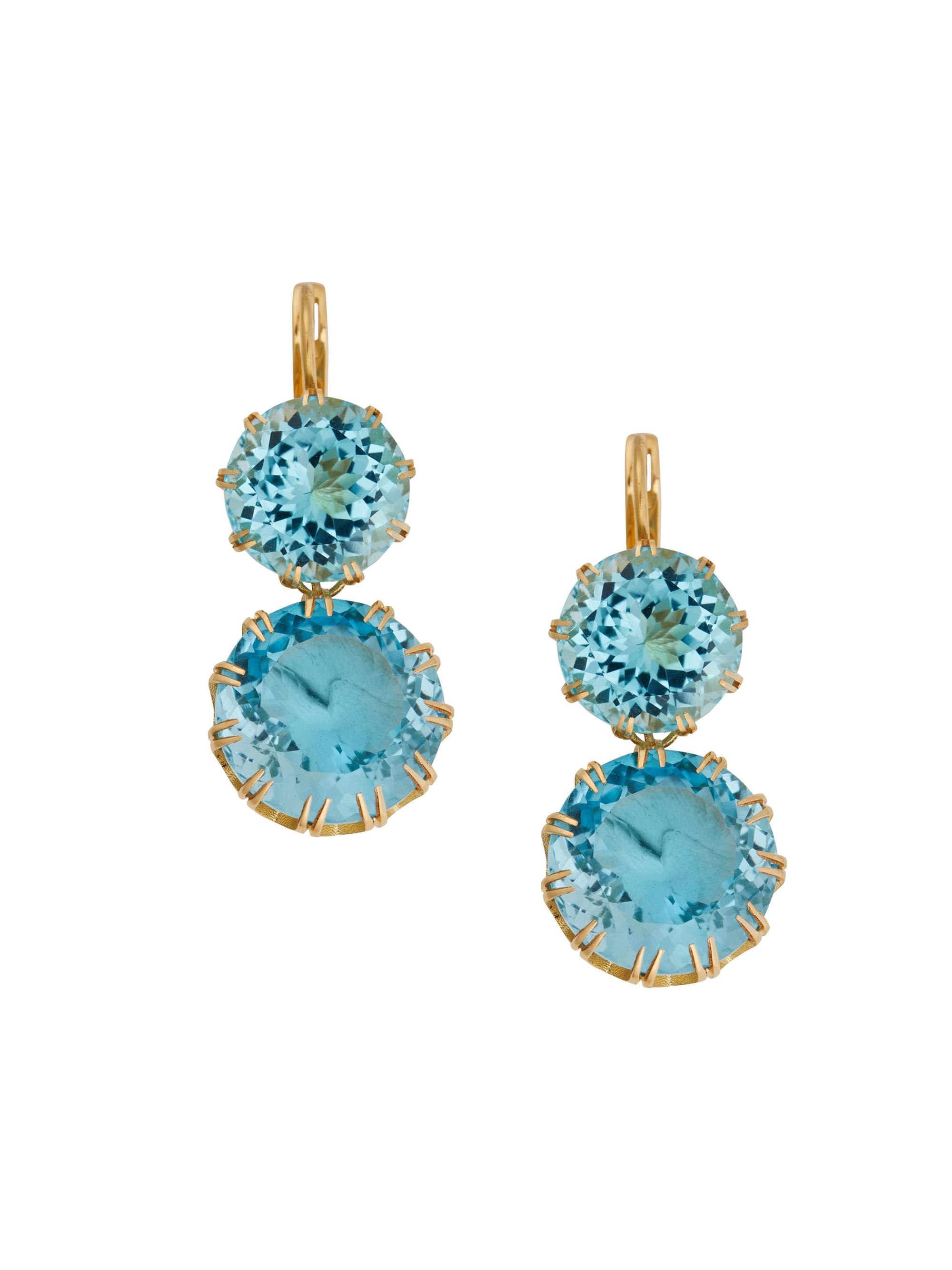 Ileana Makri Women's Crown 18K Yellow Gold & Blue Topaz Earrings - Gold