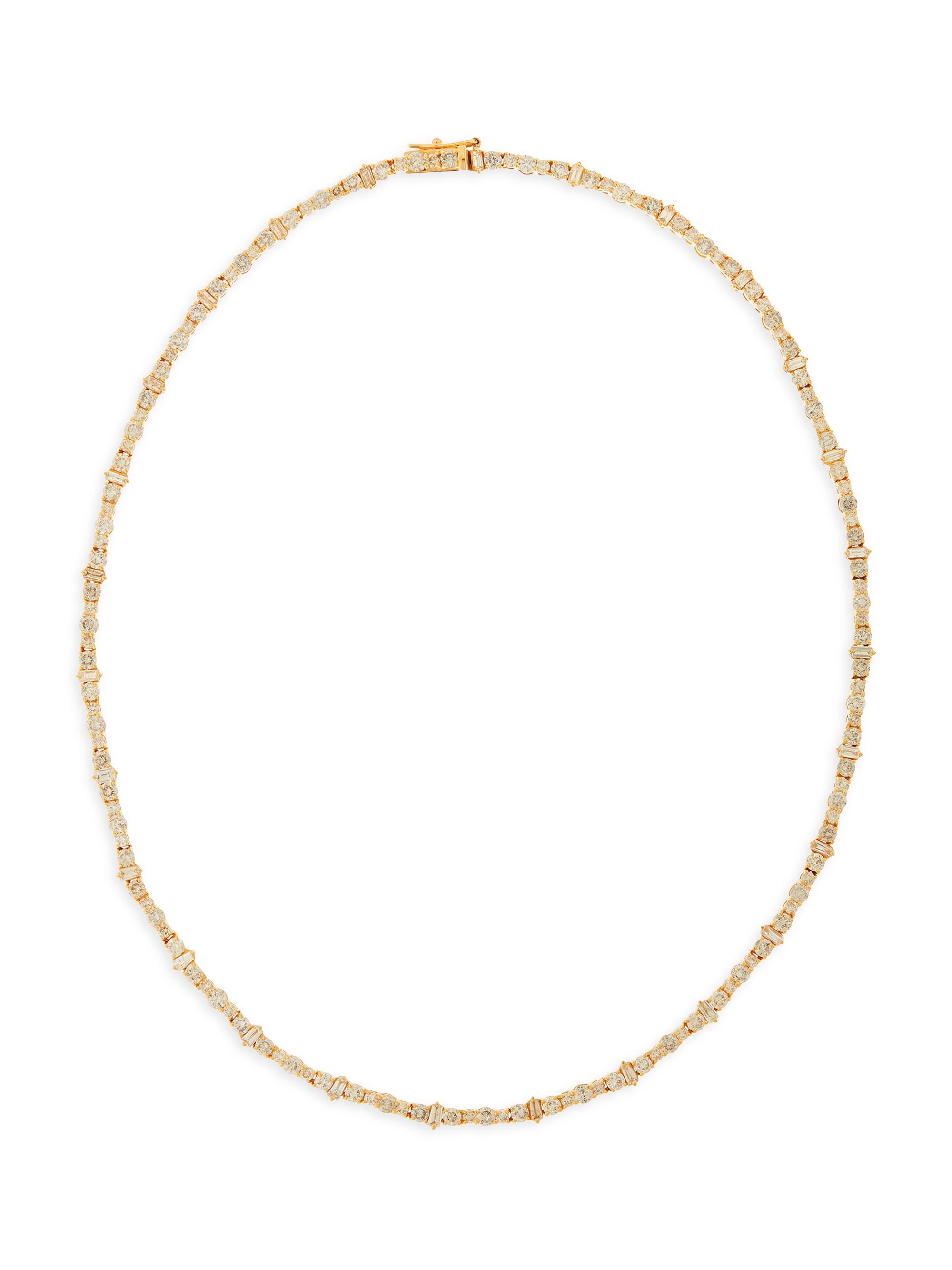 Ileana Makri Women's Rivulet 18K Yellow Gold & Light Champagne Diamond Necklace - Gold