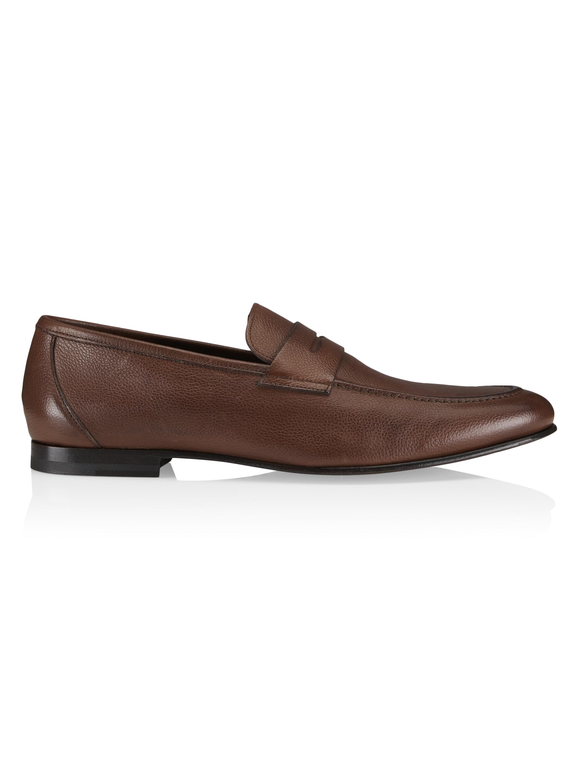 ZEGNA Siena Flex Leather Penny Loafers | Saks Fifth Avenue
