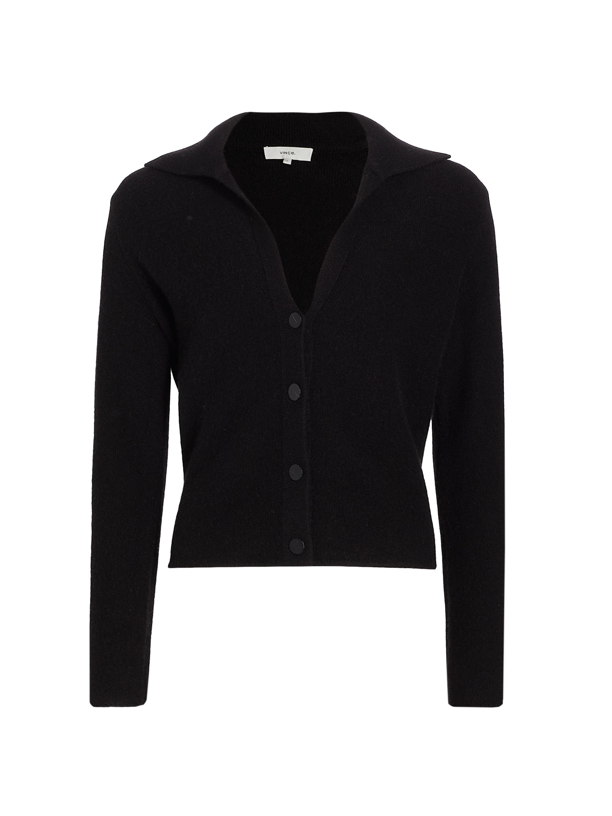 Vince Women's Cashmere Polo Cardigan - Black