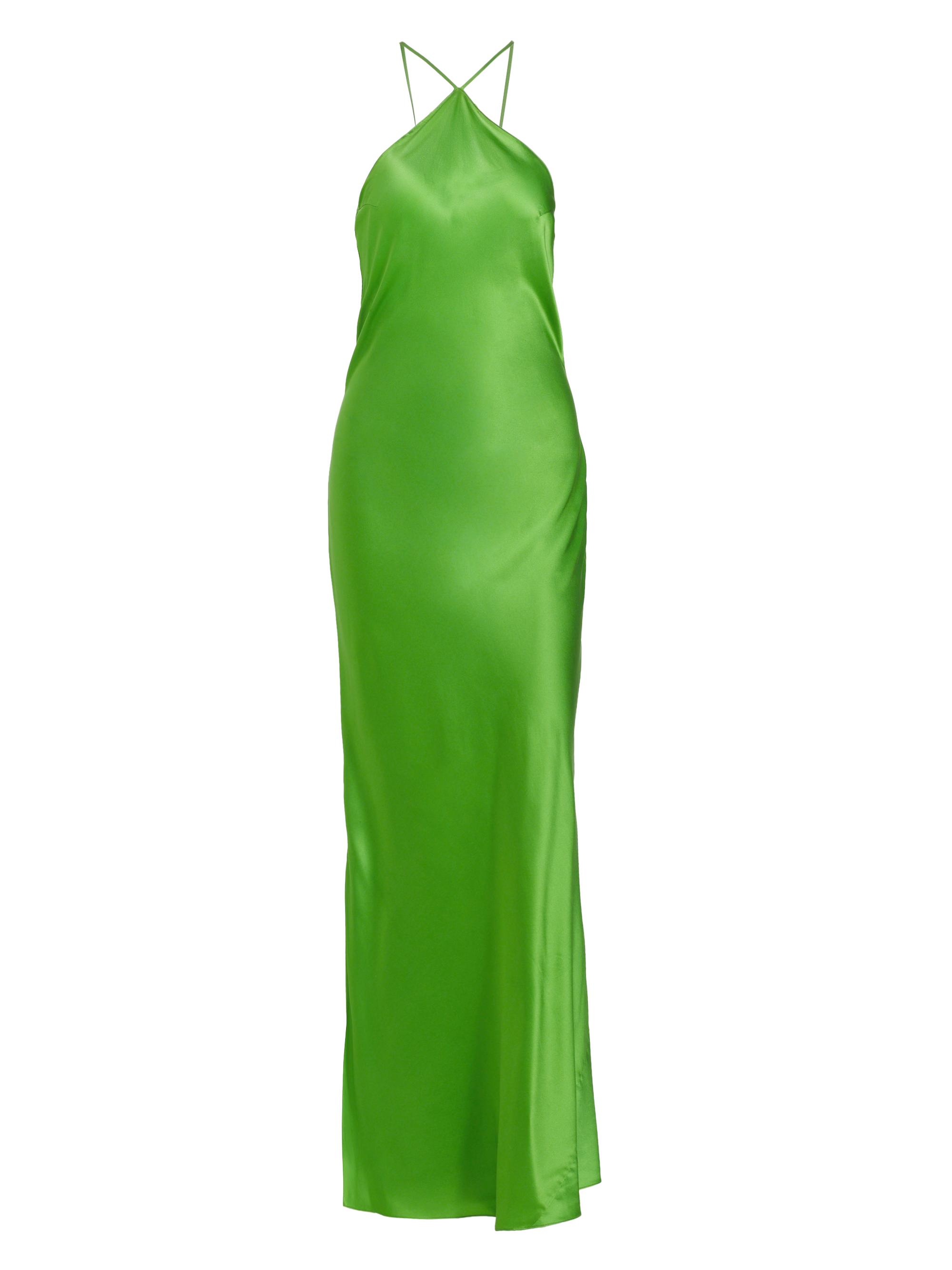 Dannijo Women's Satin Halter Maxi Dress - Kelly Green