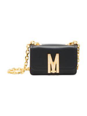 Moschino logo-embroidered mini bag - Black