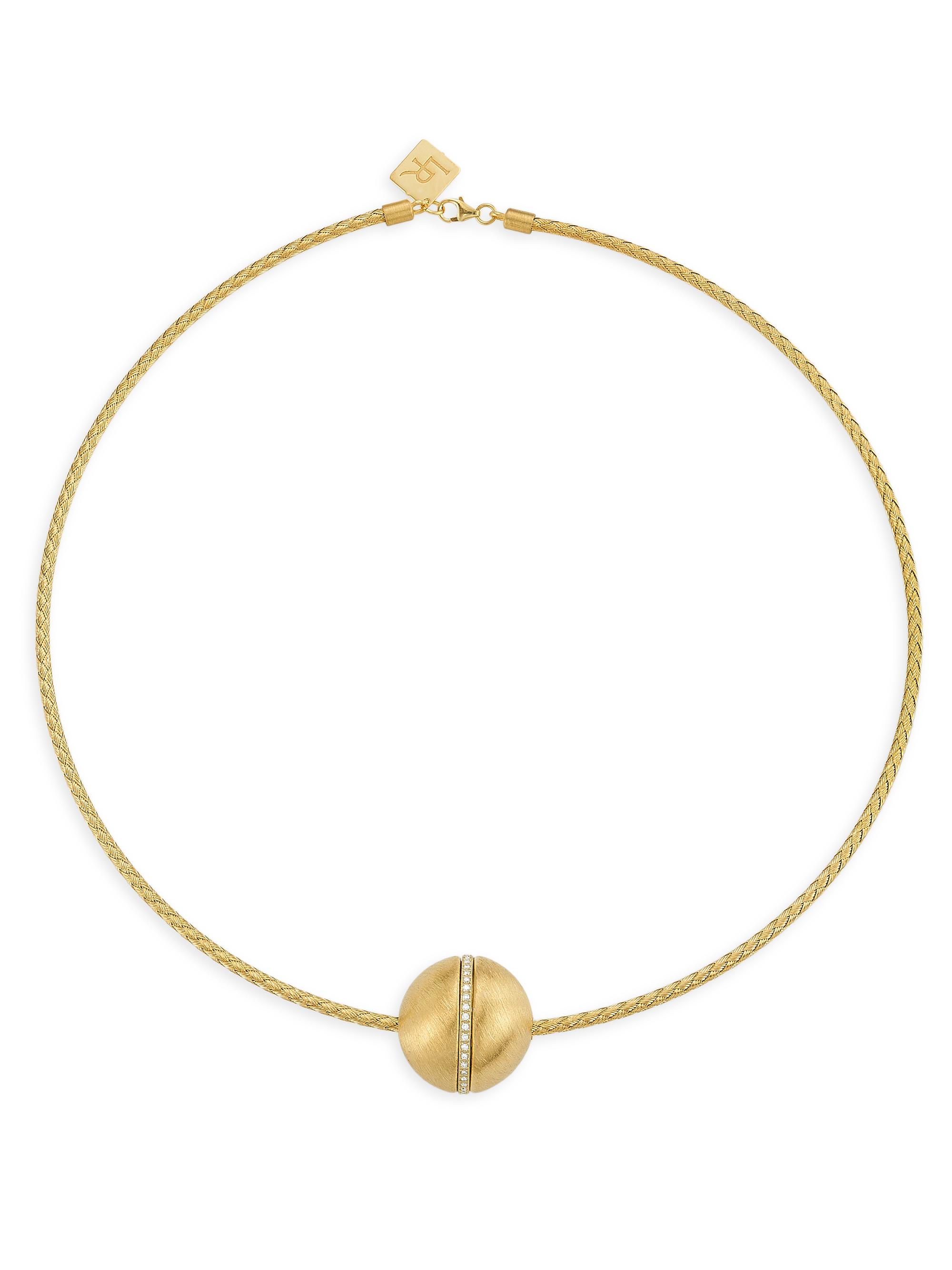 Lauren Rubinski Women's 14K Yellow Gold & 0.215 TCW Diamond Ball Pendant Necklace - Yellow