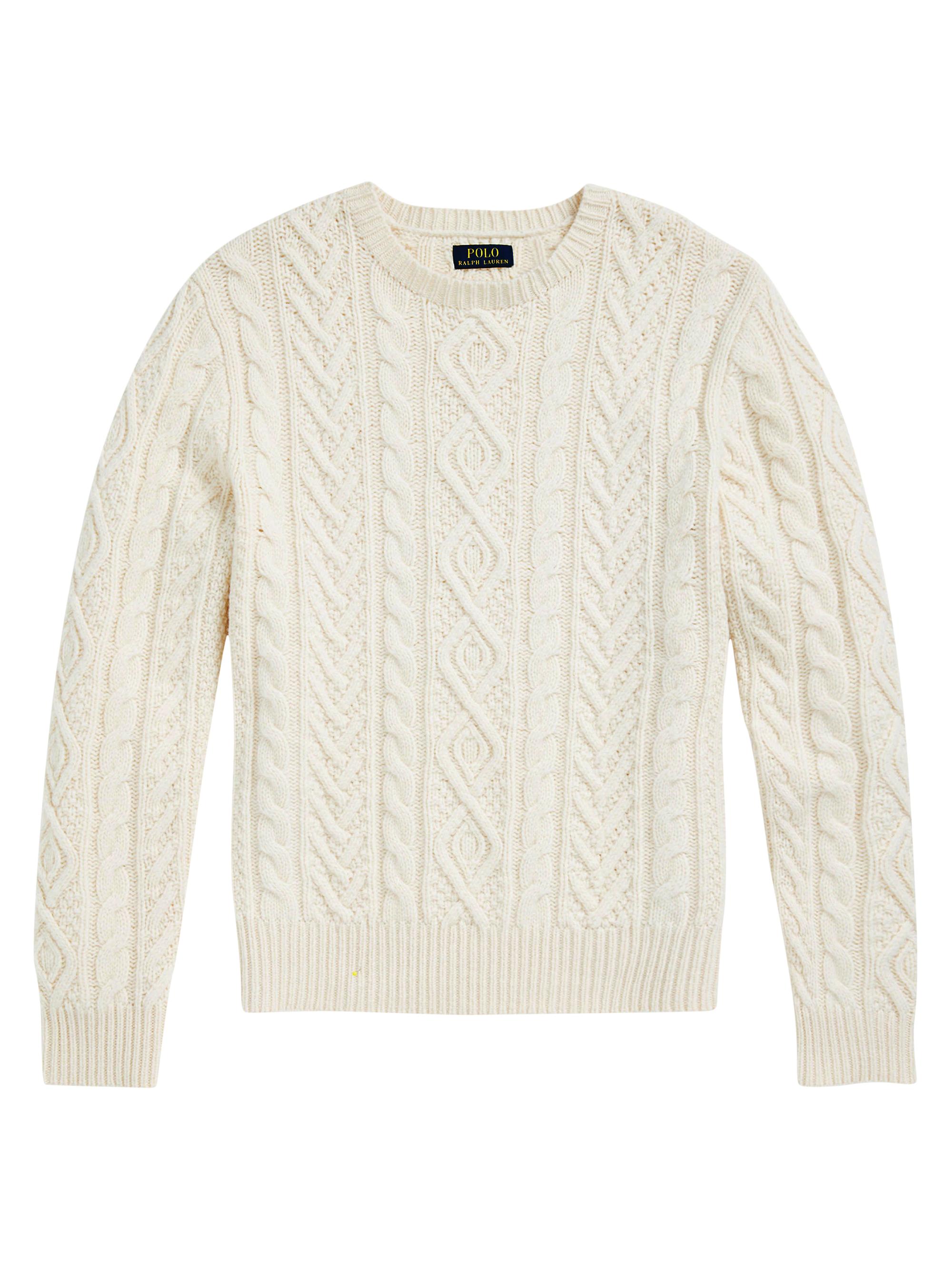 cable crewneck sweater